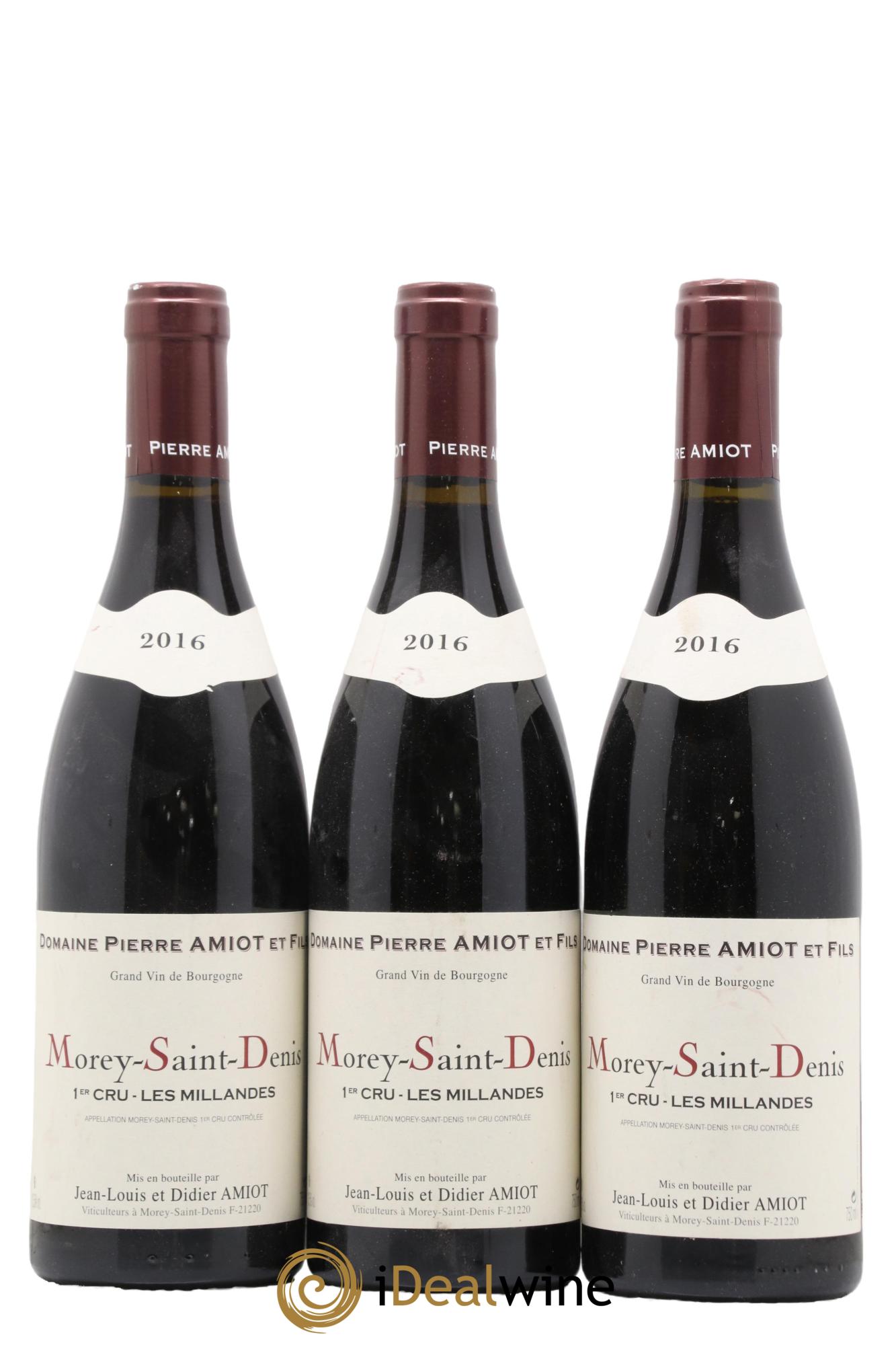 Morey-Saint-Denis 1er Cru Les Millandes Domaine Pierre Amiot 2016 - Lot de 3 bouteilles - 0