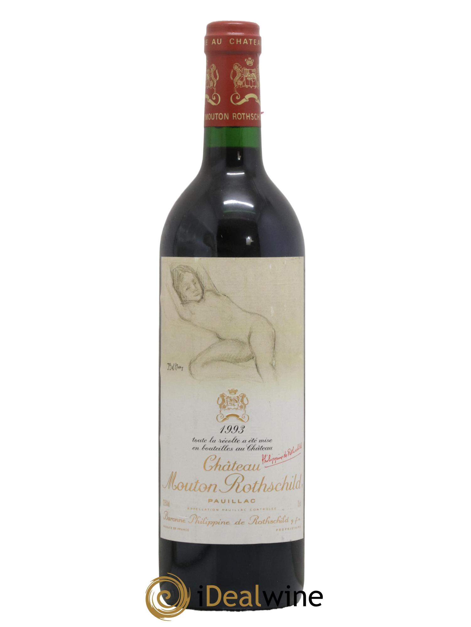 Château Mouton Rothschild 1er Grand Cru Classé 1993 - Lot de 1 bouteille - 0