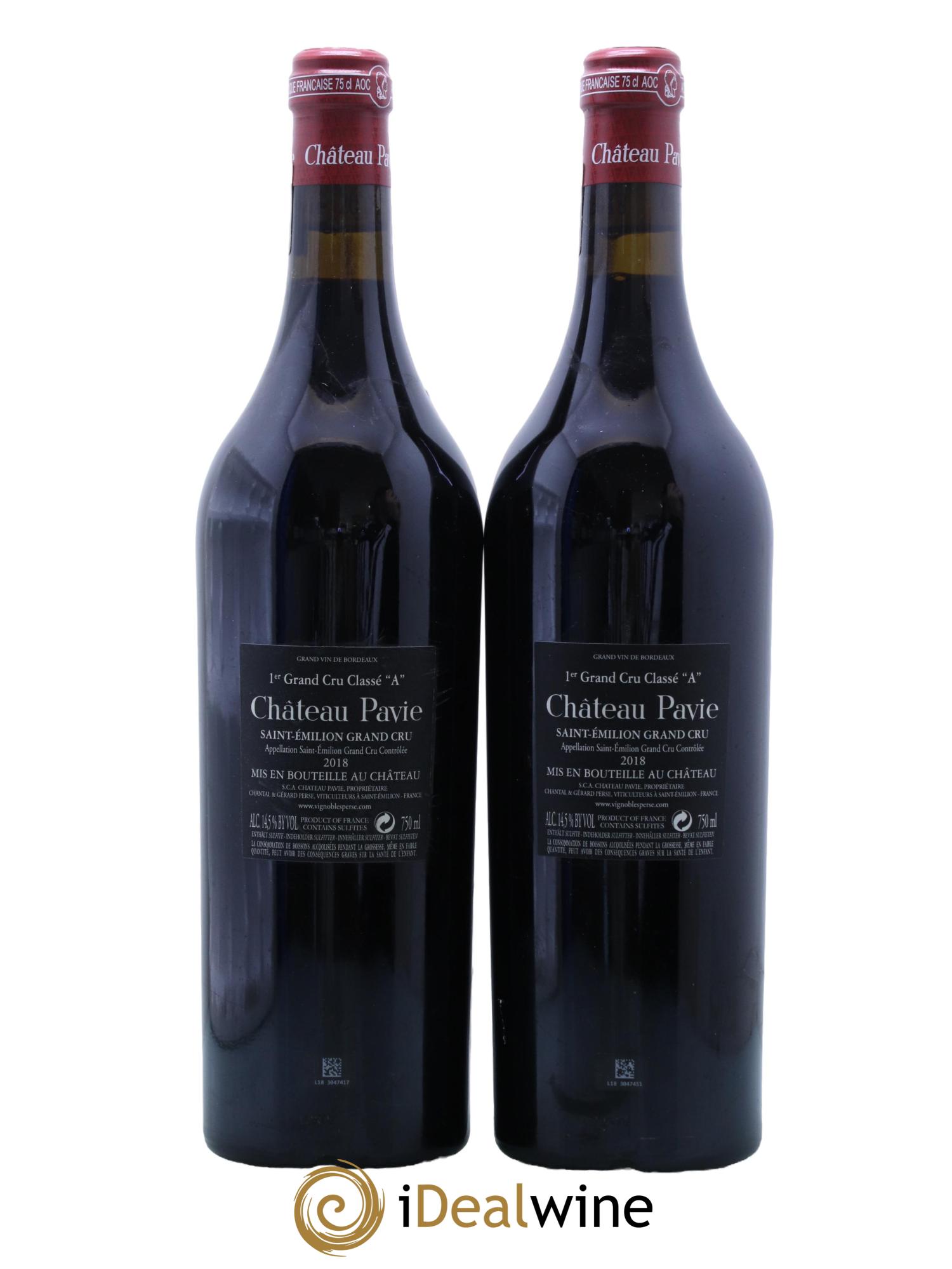 Château Pavie 1er Grand Cru Classé A 2018 - Lot de 2 bouteilles - 1