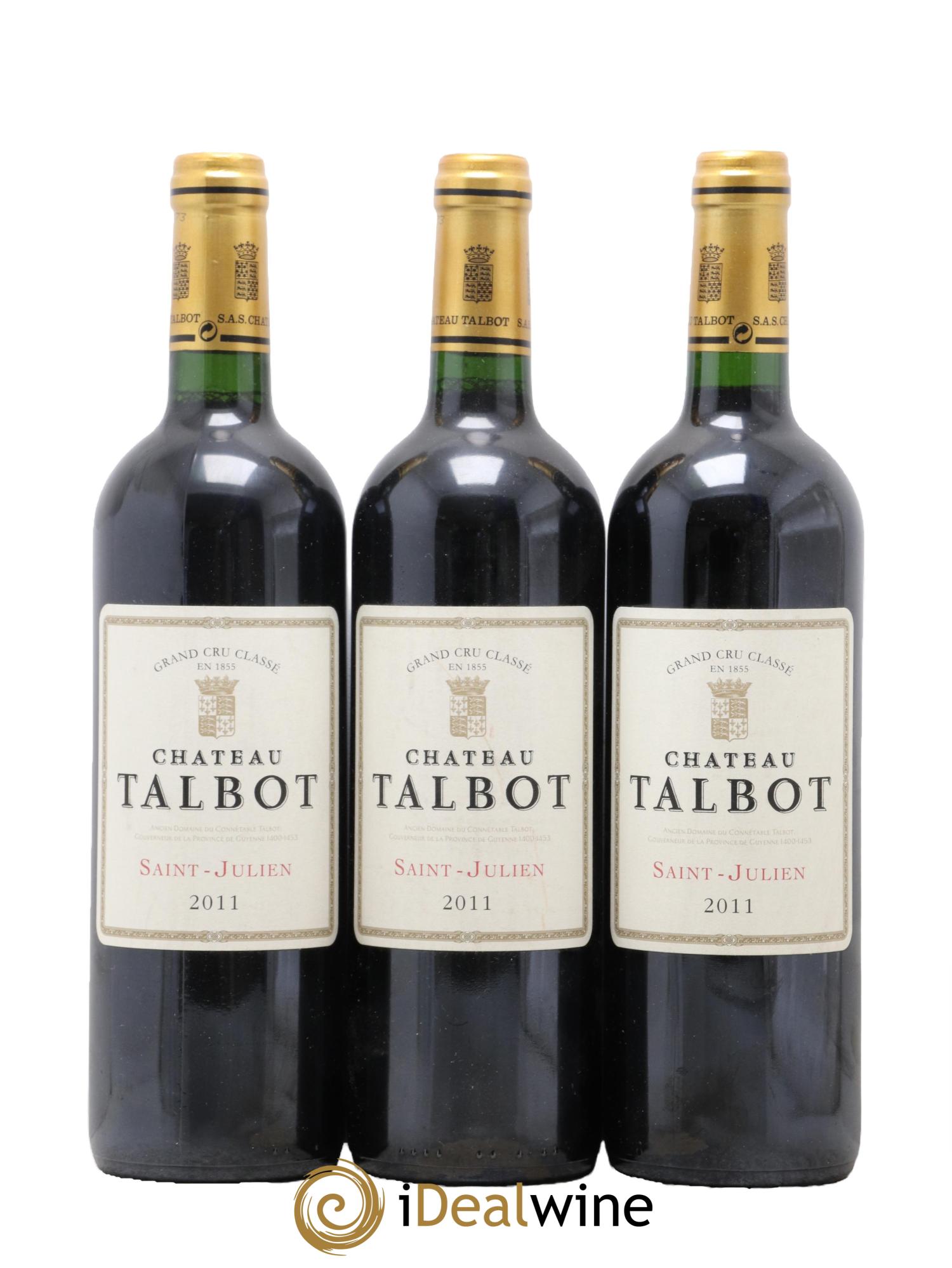 Château Talbot 4ème Grand Cru Classé 2011 - Lot de 3 bouteilles - 0