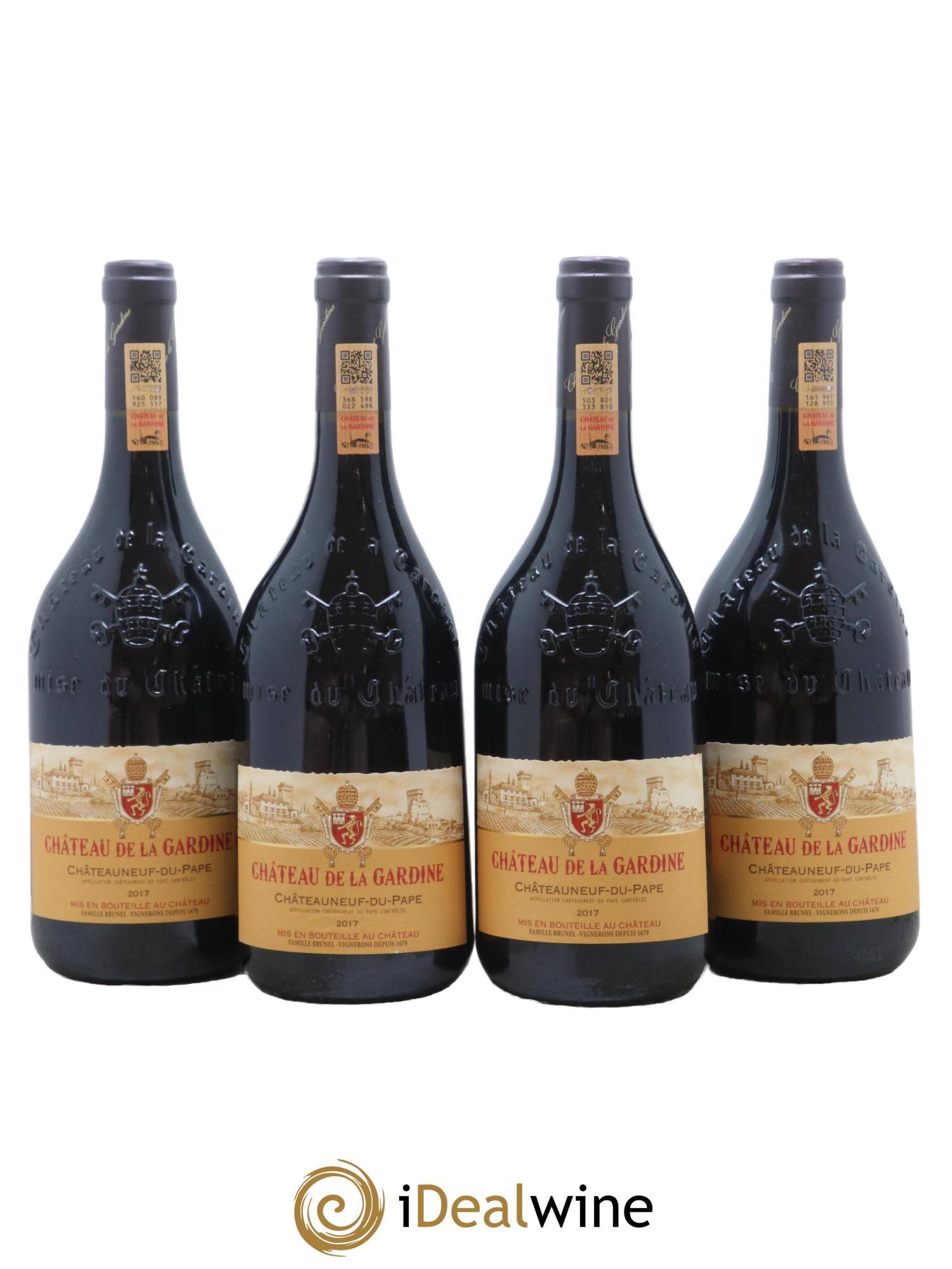Châteauneuf-du-Pape Château de La Gardine Famille Brunel 2017 - Lot de 4 bouteilles - 0