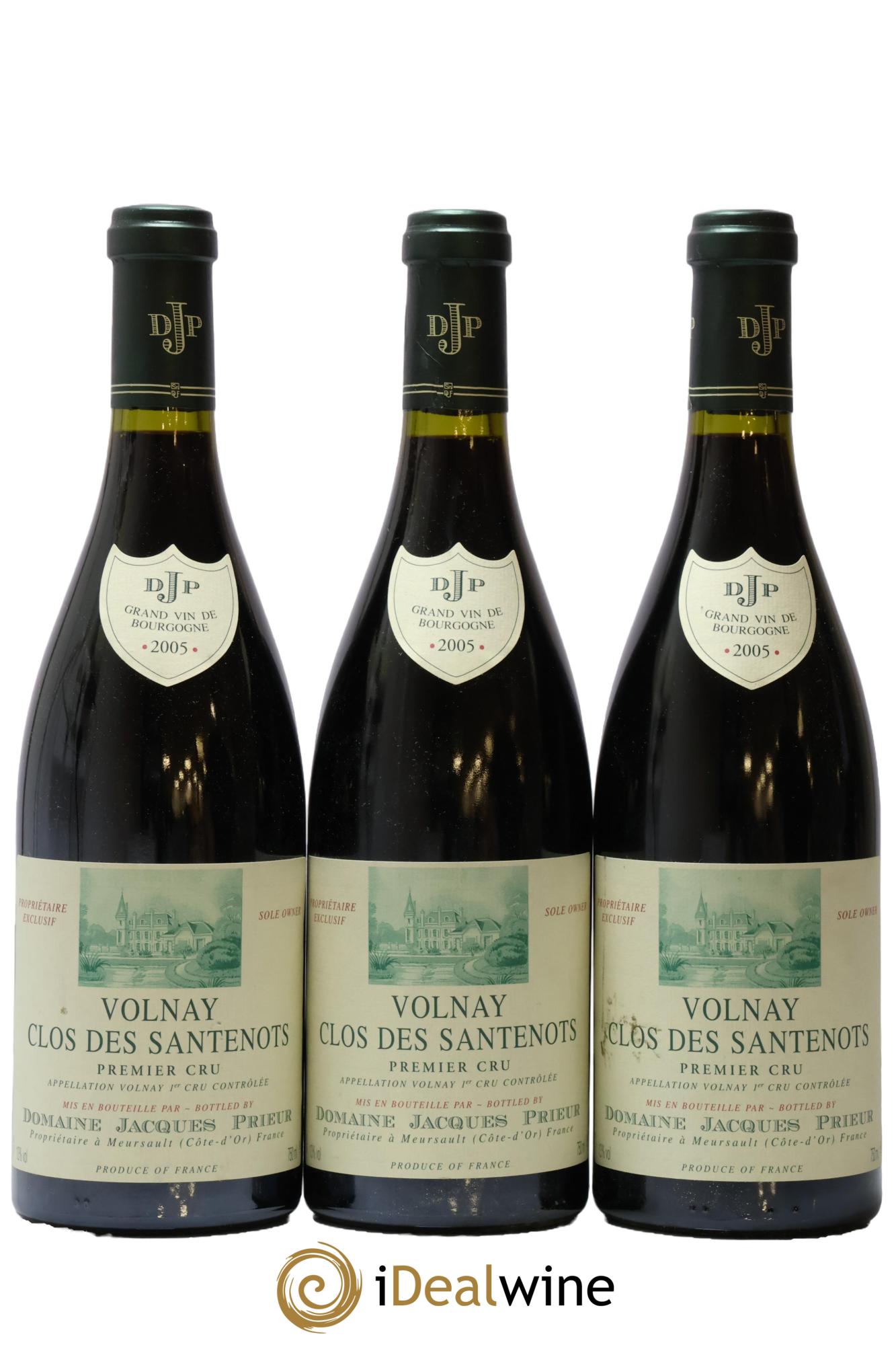 Volnay 1er Cru Clos des Santenots Jacques Prieur (Domaine) 2005 - Lot de 3 bouteilles - 0