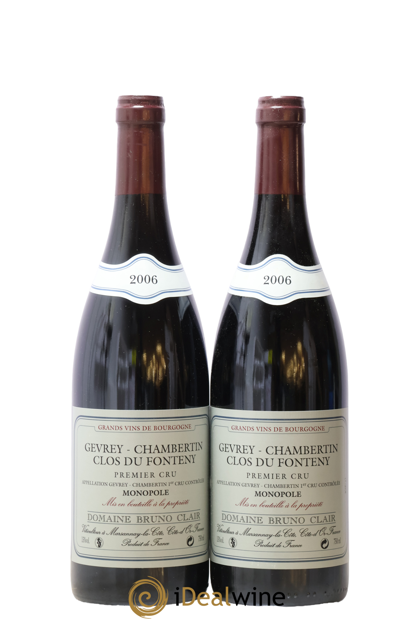 Gevrey-Chambertin 1er Cru Clos du Fonteny Bruno Clair (Domaine) 2006 - Lot de 2 bouteilles - 0