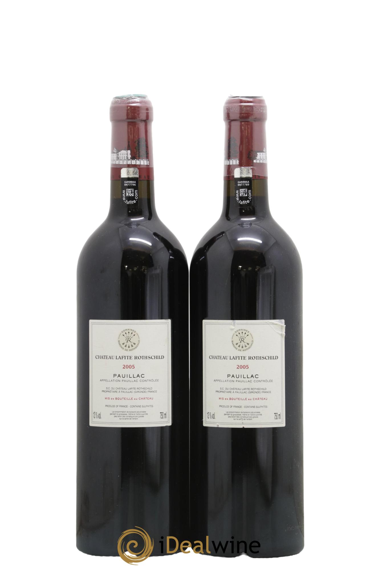 Château Lafite Rothschild 1er Grand Cru Classé 2005 - Lot of 2 bottles - 1