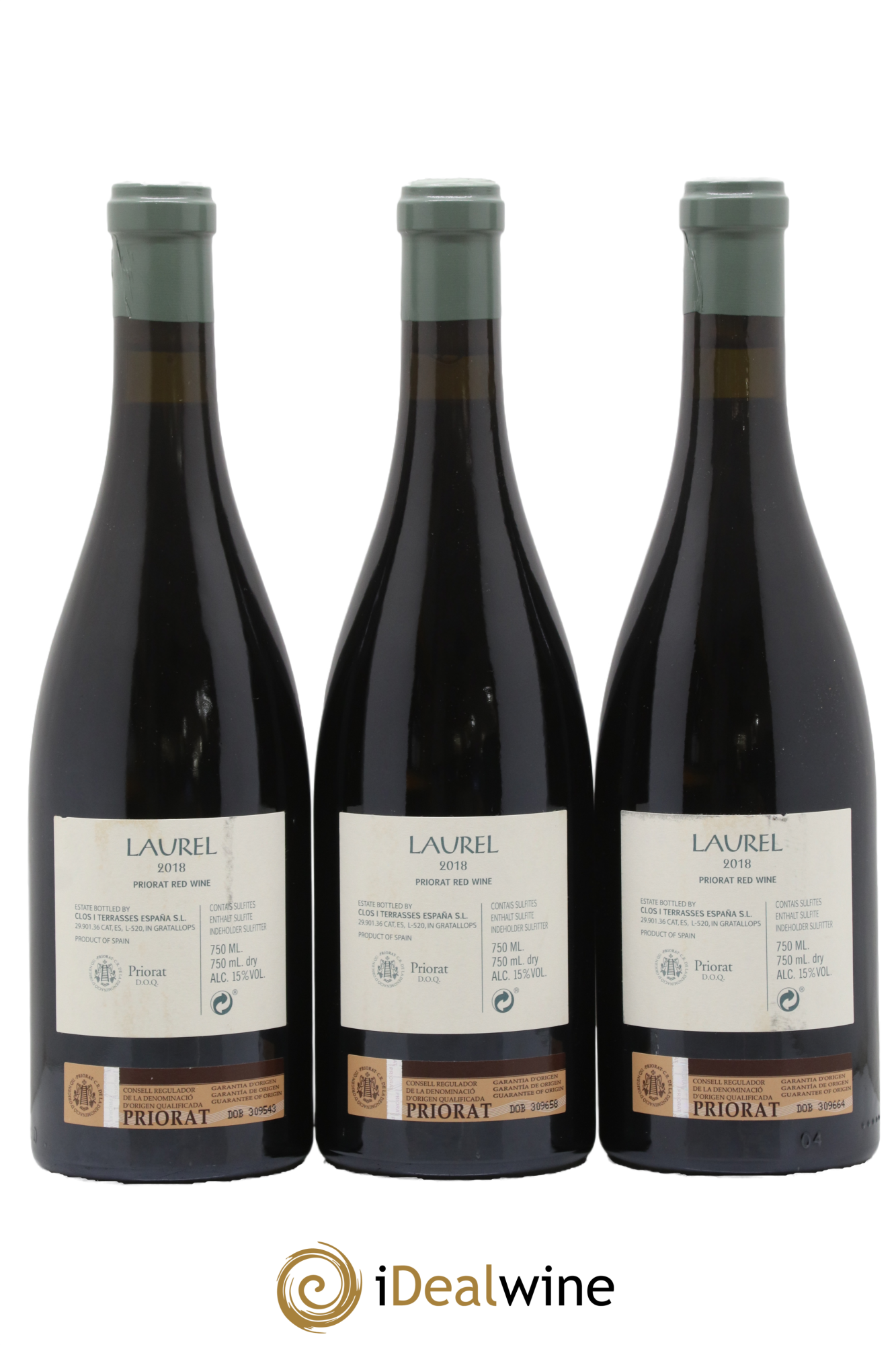 Priorat DOCA Clos Erasmus Laurel 2018 - Lotto di 3 bottiglie - 1