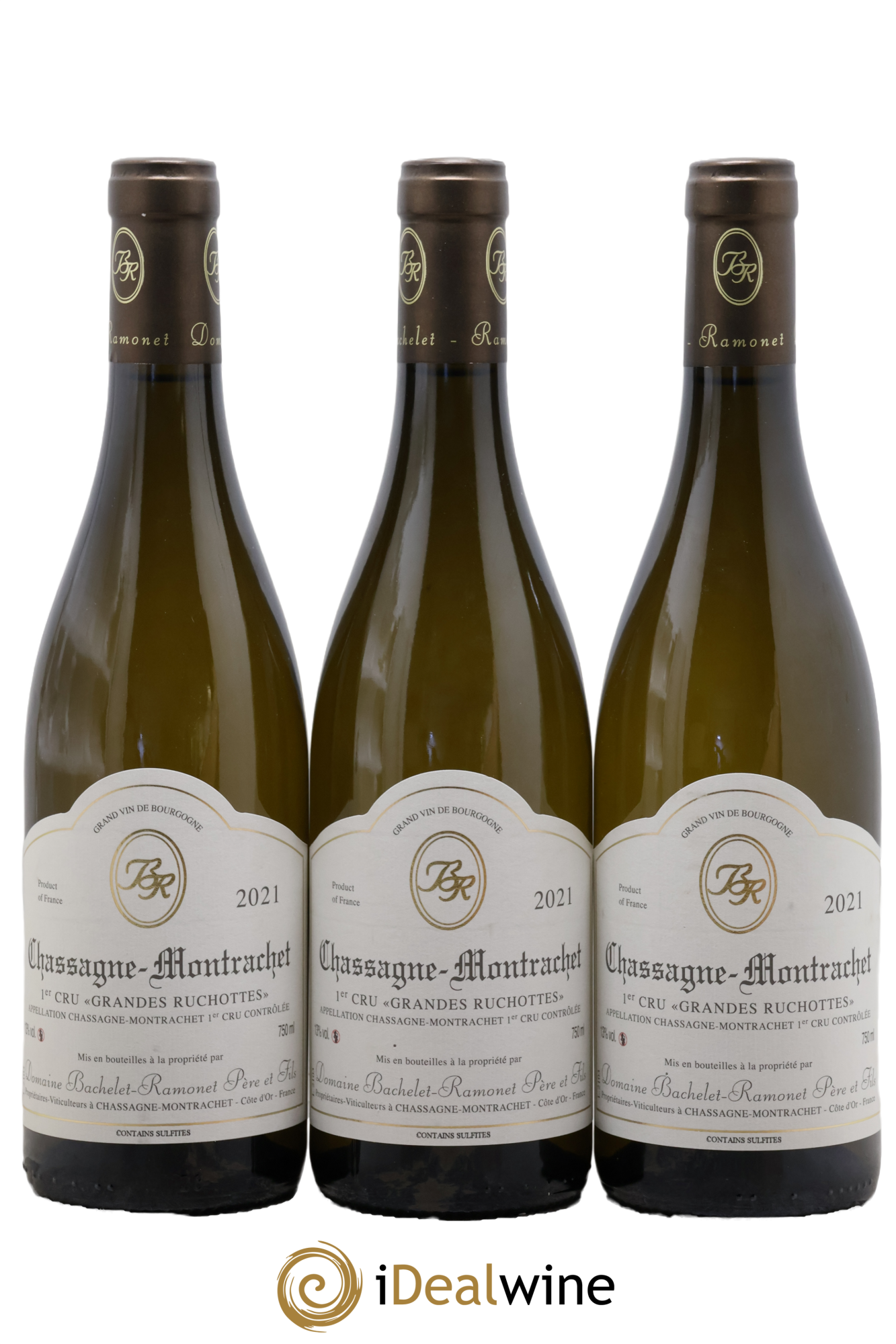 Chassagne-Montrachet 1er Cru Les Grandes Ruchottes Bachelet-Ramonet (Domaine) 2021 - Lotto di 3 bottiglie - 0