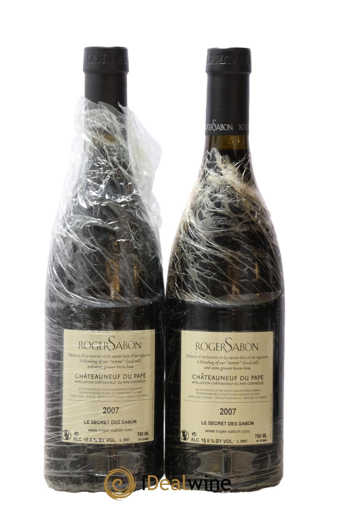 Châteauneuf-du-Pape Le Secret des Sabon Domaine Roger Sabon 2007 - Lotto di 2 bottiglie - 1