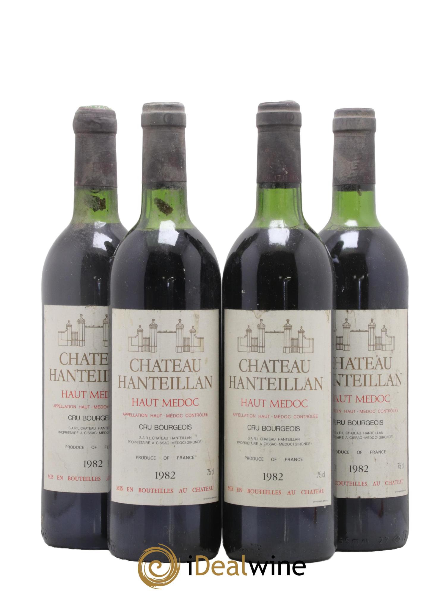 Château Hanteillan Cru Bourgeois 1982 - Lot de 4 bouteilles - 0