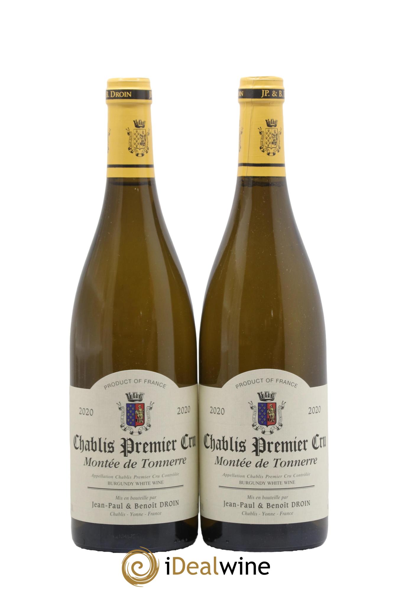 Chablis 1er Cru Montée de Tonnerre Jean-Paul & Benoît Droin (Domaine) 2020 - Lot de 2 bouteilles - 0