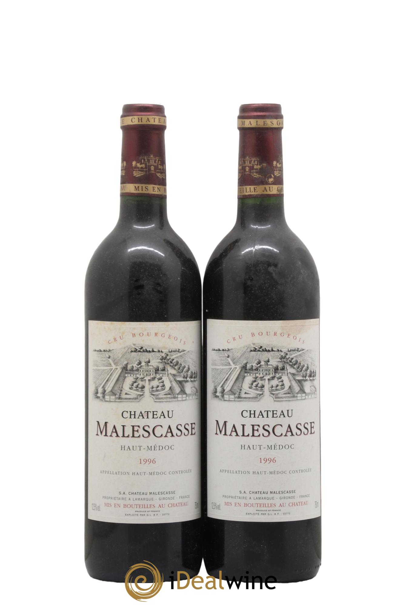 Château Malescasse Cru Bourgeois Exceptionnel 1996 - Lot de 2 bouteilles - 0