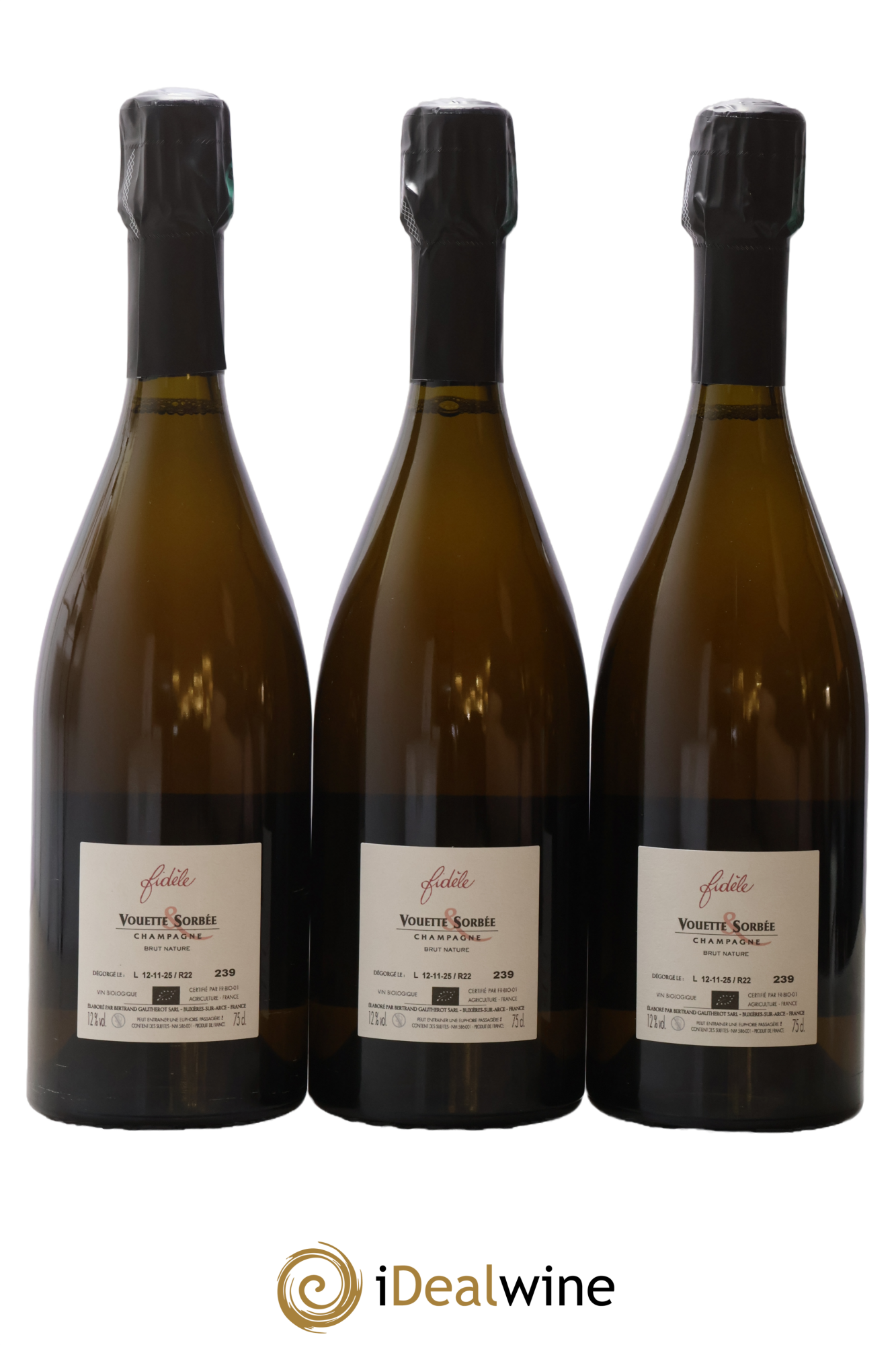Fidèle Blanc de Noirs Vouette et Sorbée 2022 - Posten von 3 Flaschen - 1