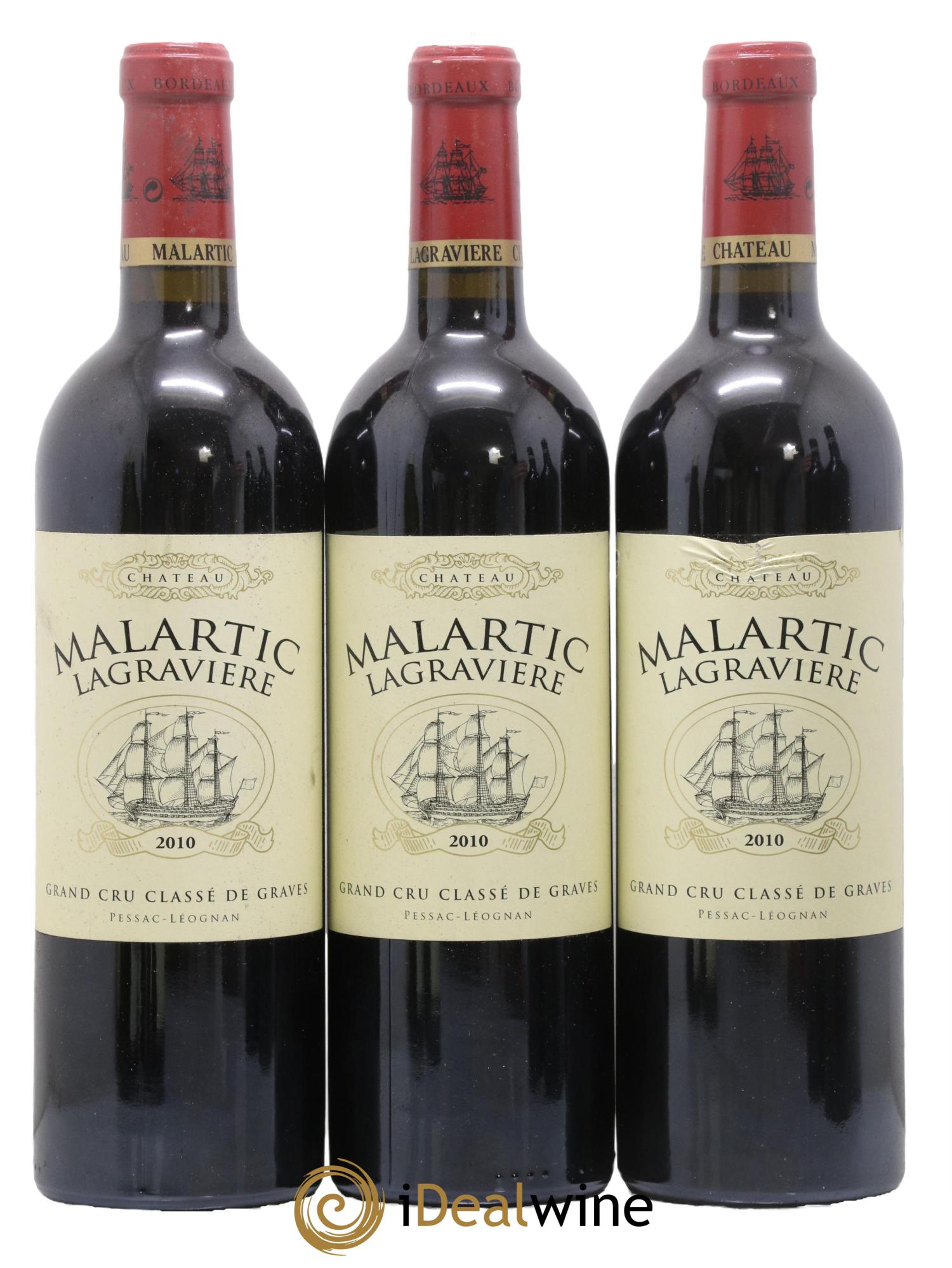 Château Malartic-Lagravière Cru Classé de Graves 2010 - Lot de 3 bouteilles - 0