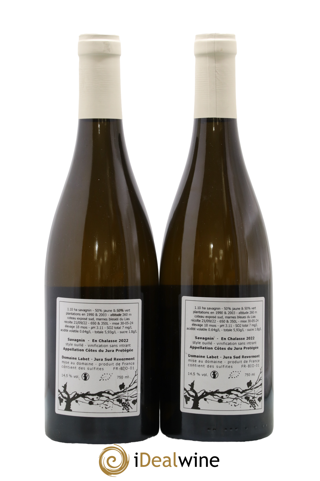 Côtes du Jura Savagnin en Chalasse Romain - Julien - Charline Labet 2022 - Lot de 2 bouteilles - 1