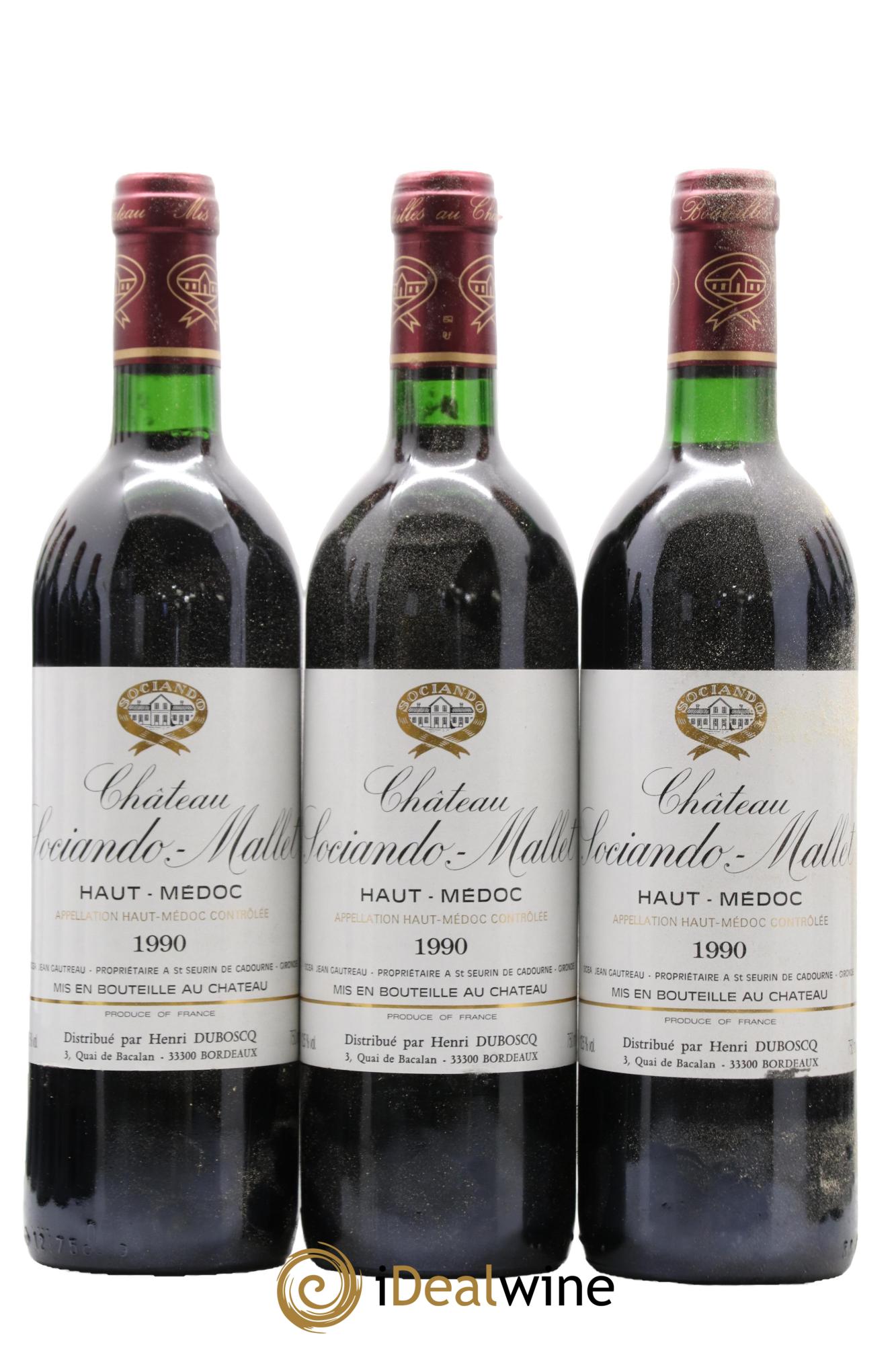 Château Sociando Mallet 1990 - Lot de 12 bouteilles - 1