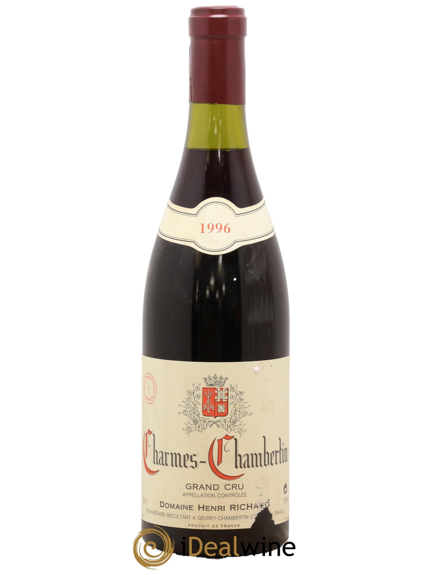 Charmes-Chambertin Grand Cru Henri Richard 1996 - Lot de 1 bouteille - 0