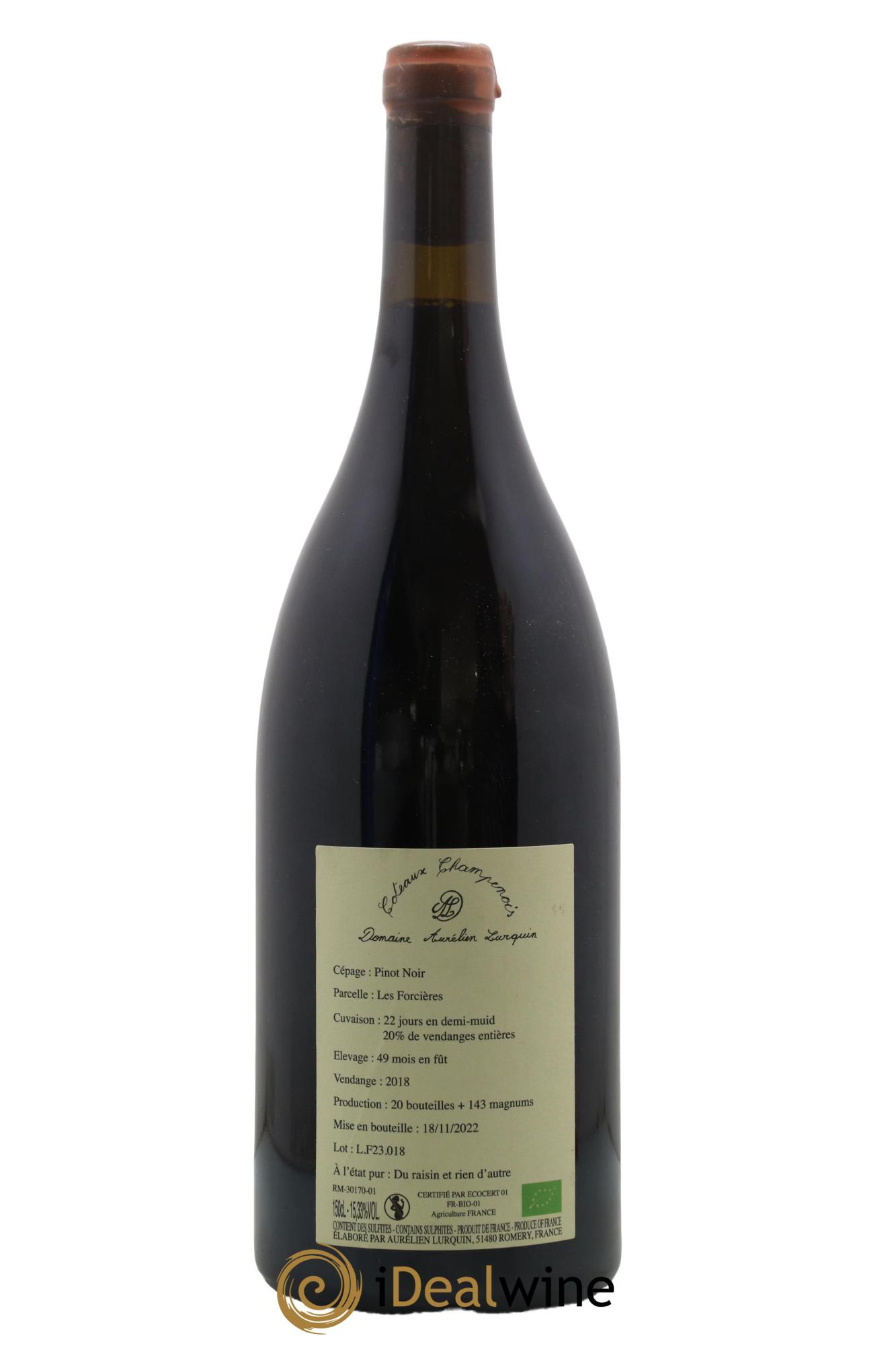 Coteaux Champenois Pinot Noir Les Forcières à l'état pur Aurélien Lurquin 2018 - Lot de 1 magnum - 1
