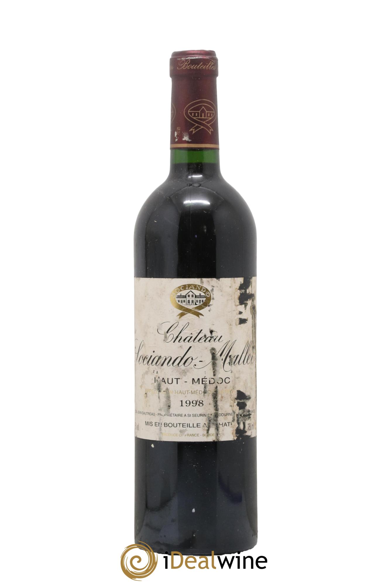Château Sociando Mallet 1998 - Lot de 1 bouteille - 0