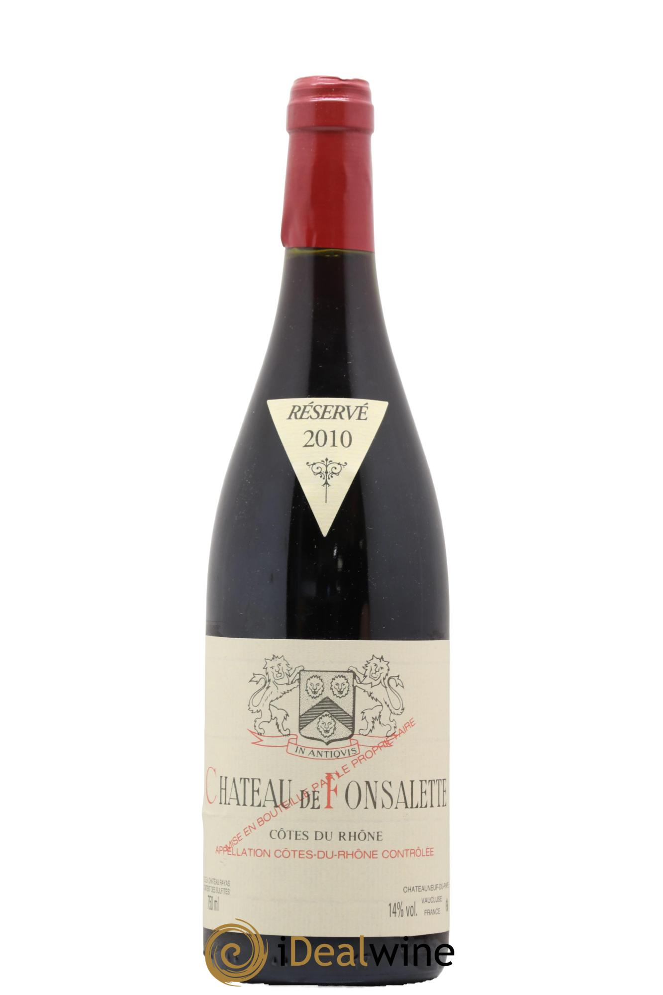 Côtes-du-Rhône Château de Fonsalette Emmanuel Reynaud 2010 - Lot de 1 bouteille - 0