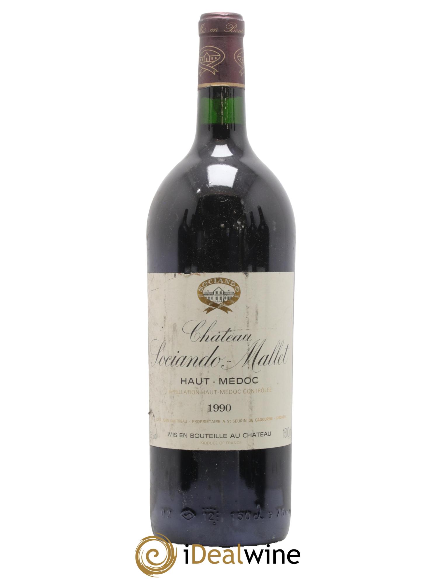 Château Sociando Mallet 1990 - Lot de 1 magnum - 0