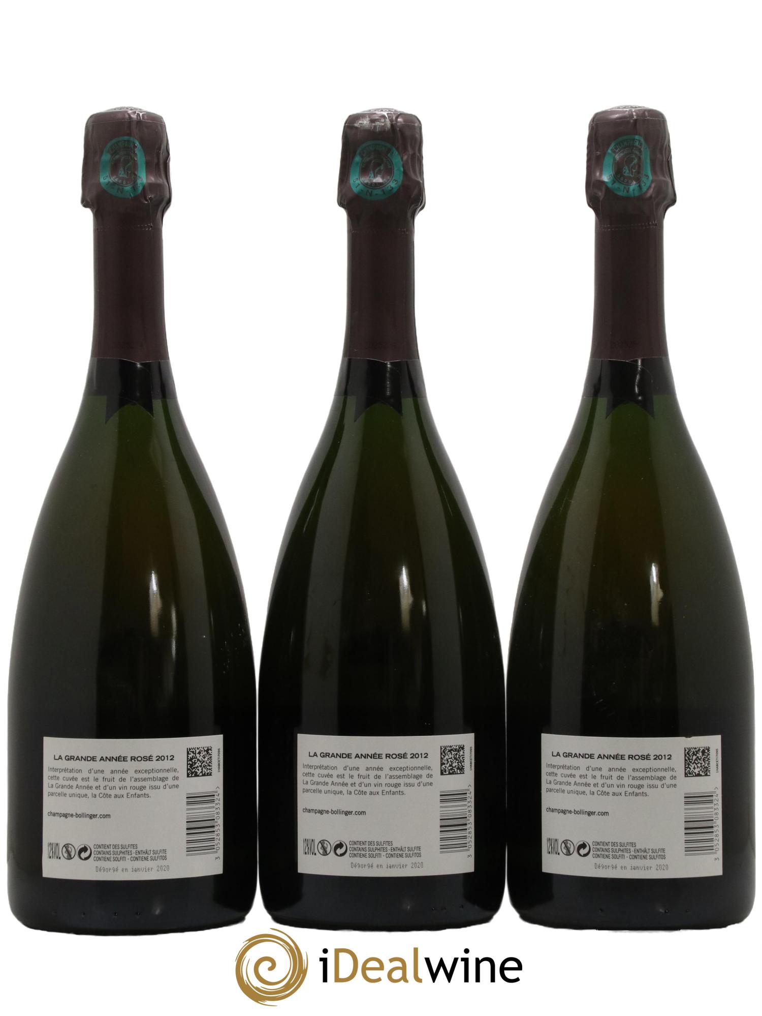 Grande Année Brut Bollinger 2012 - Lot de 3 bouteilles - 1