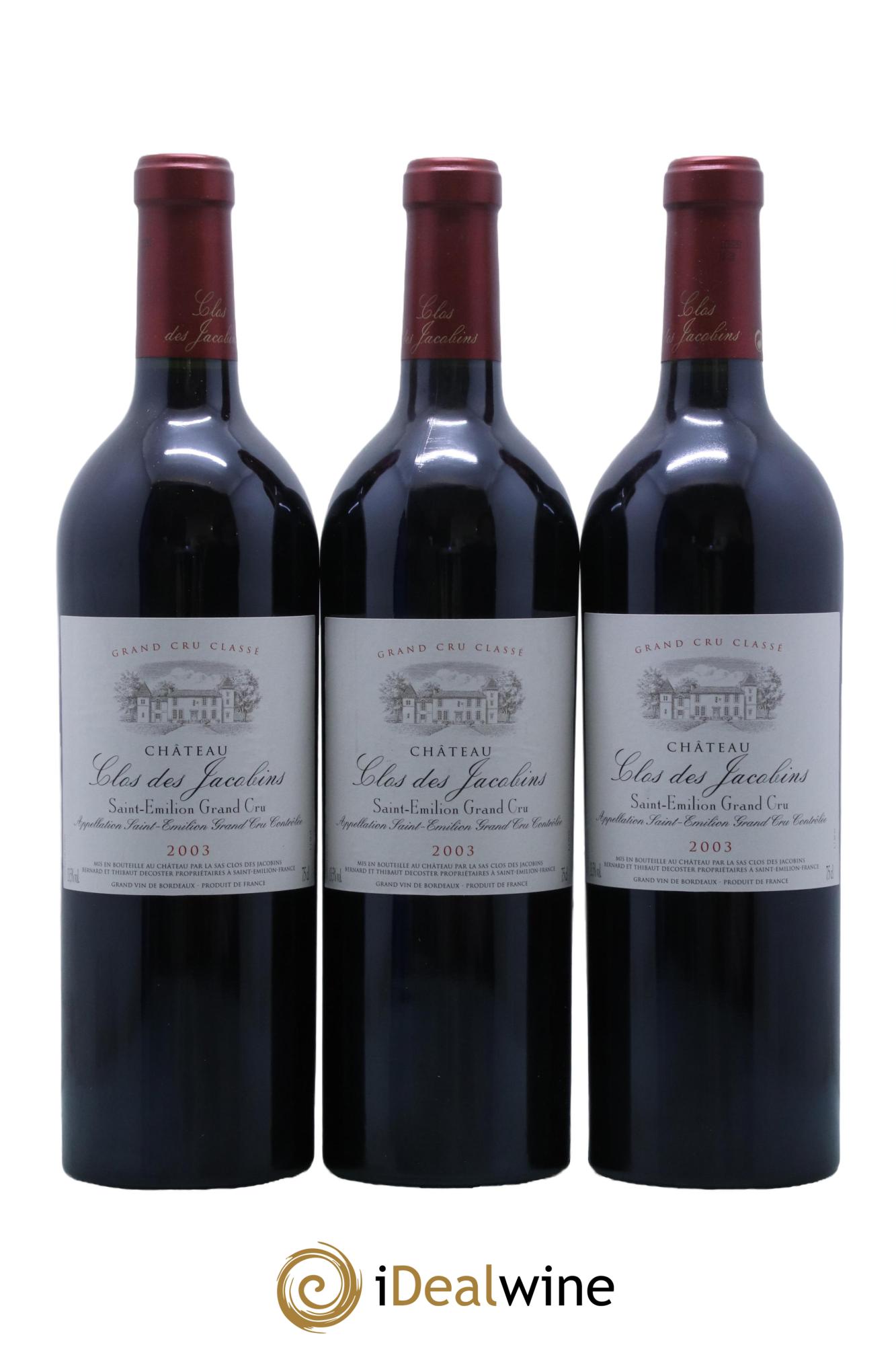 Château Clos des Jacobins Grand Cru Classé 2003 - Lot de 12 bouteilles - 2