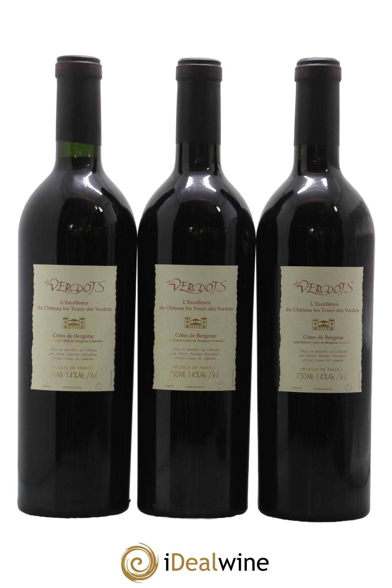 Côtes de Bergerac Les Verdots L'Excellence David Fourtout 2003 - Posten von 3 Flaschen - 1