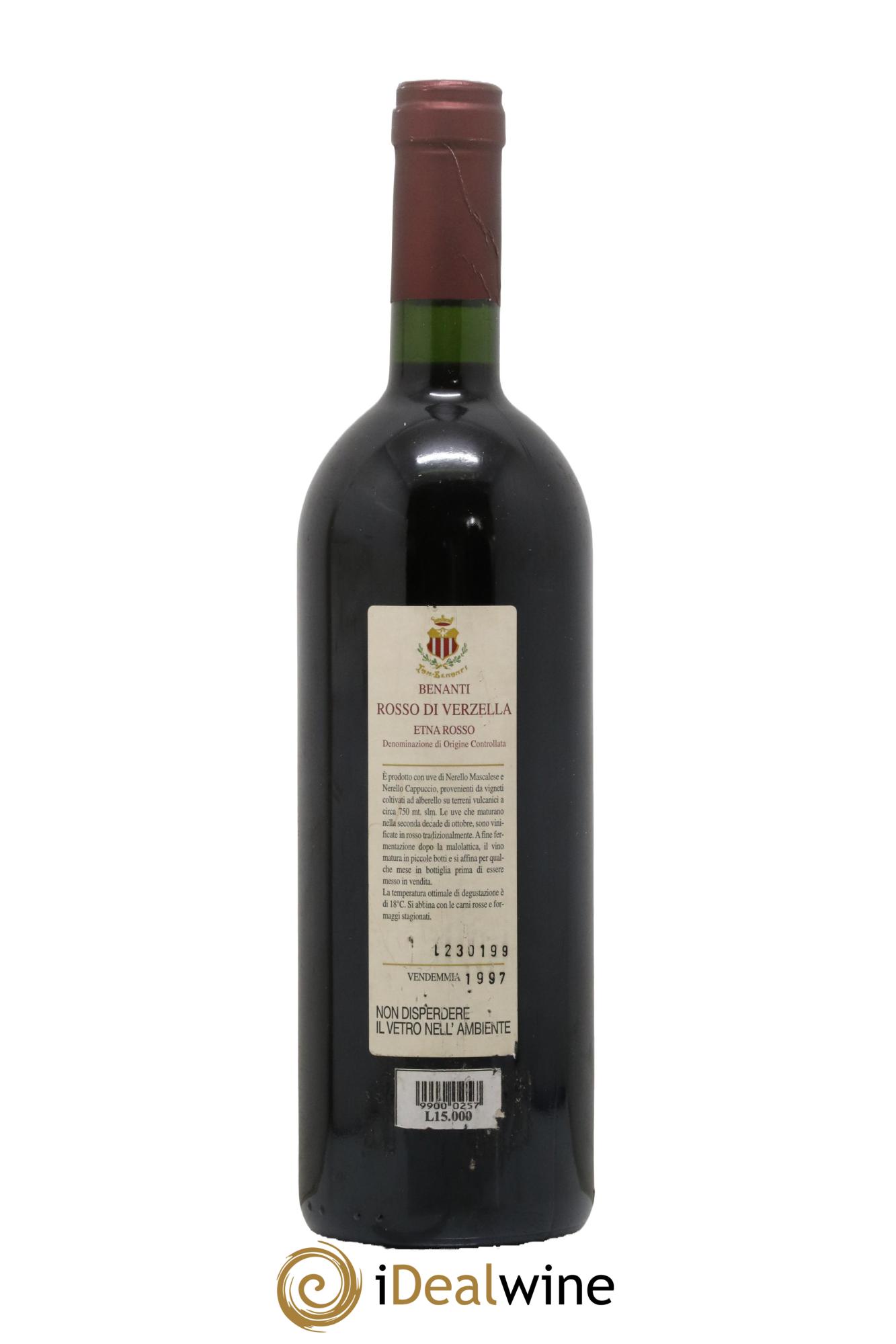 Italie Etna Rosso di Verzella Benanti 1997 - Lot de 1 bouteille - 1