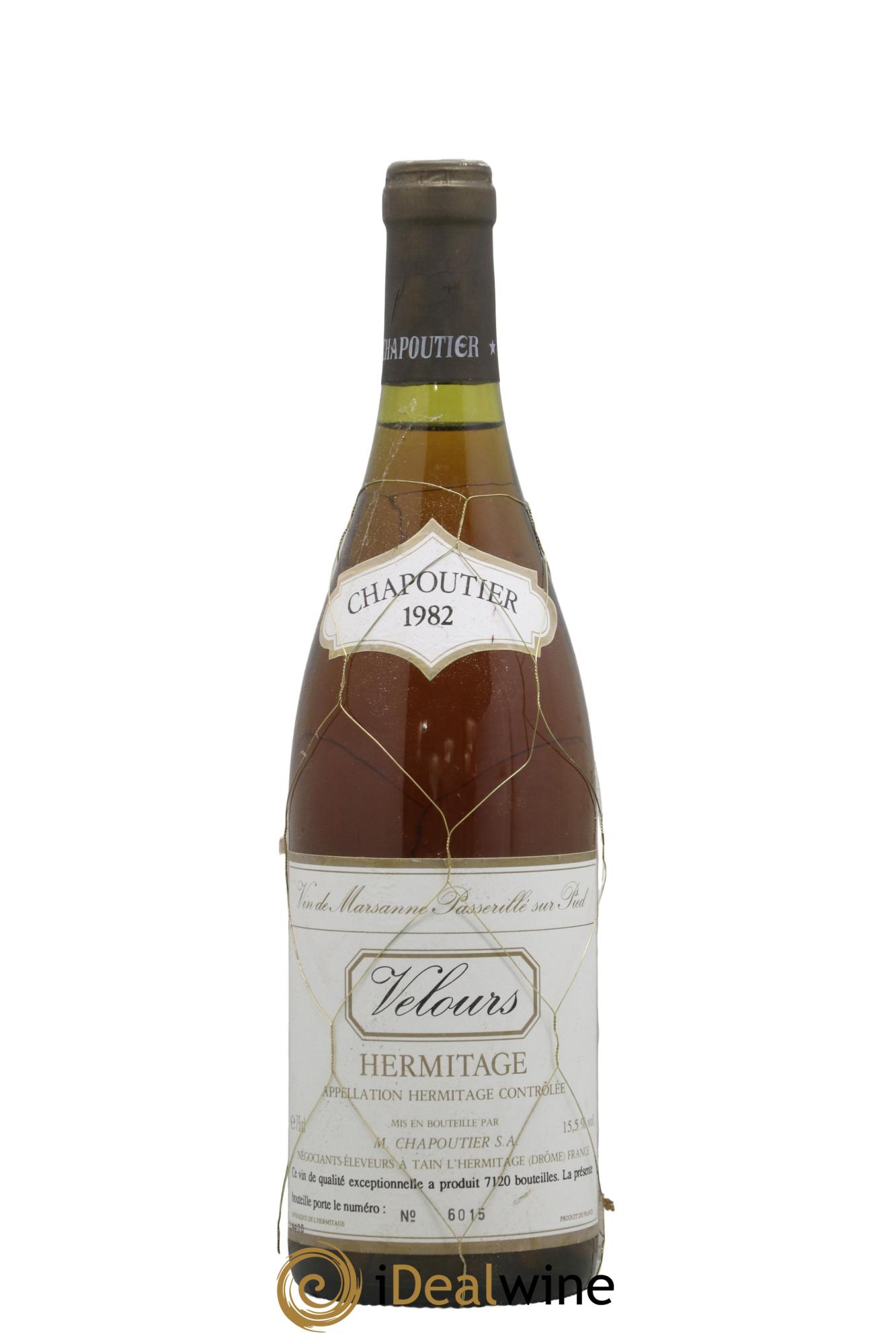 Hermitage Velours Chapoutier 1982 - Lot de 1 bouteille - 0