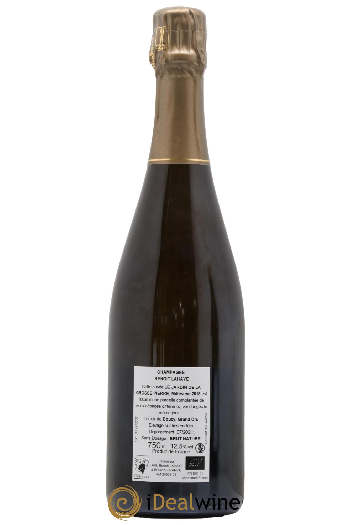 Le Jardin de la Grosse Pierre Brut Nature Benoit Lahaye Grand Cru Brut Nature Le Jardin de la Grosse Pierre Maison Benoit Lahaye 2018 - Lot of 1 bottle - 1