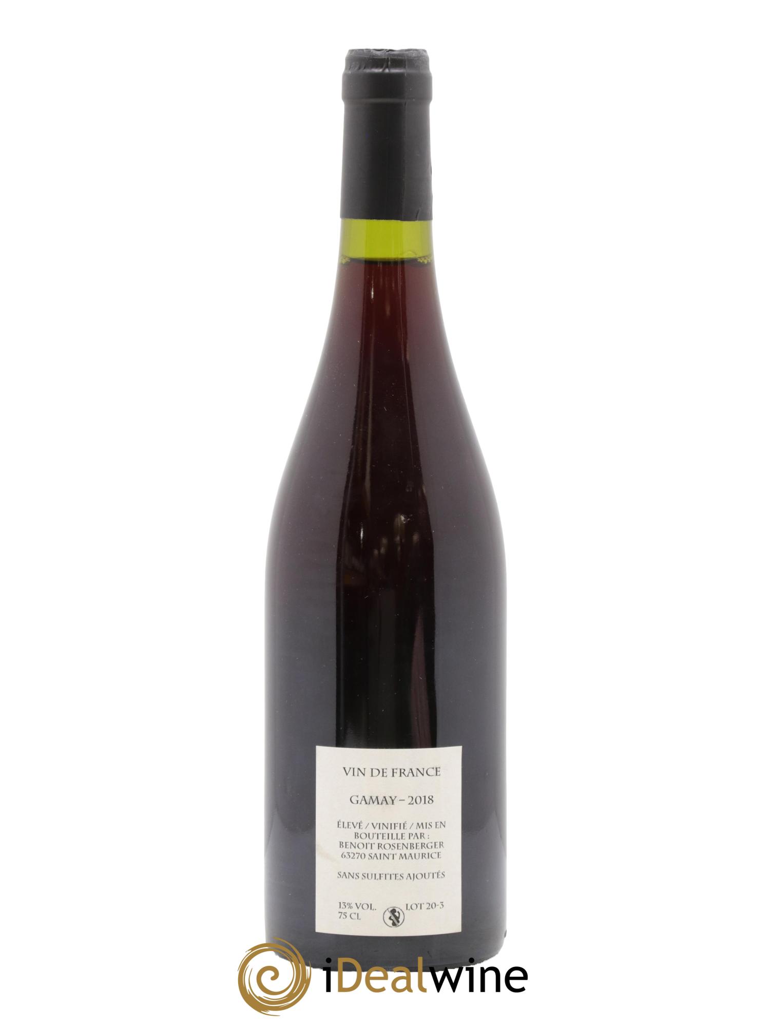 Vin de France Verre de Terre Loup des Vignes Benoit Rosenberger 2018 - Lot de 1 bouteille - 1