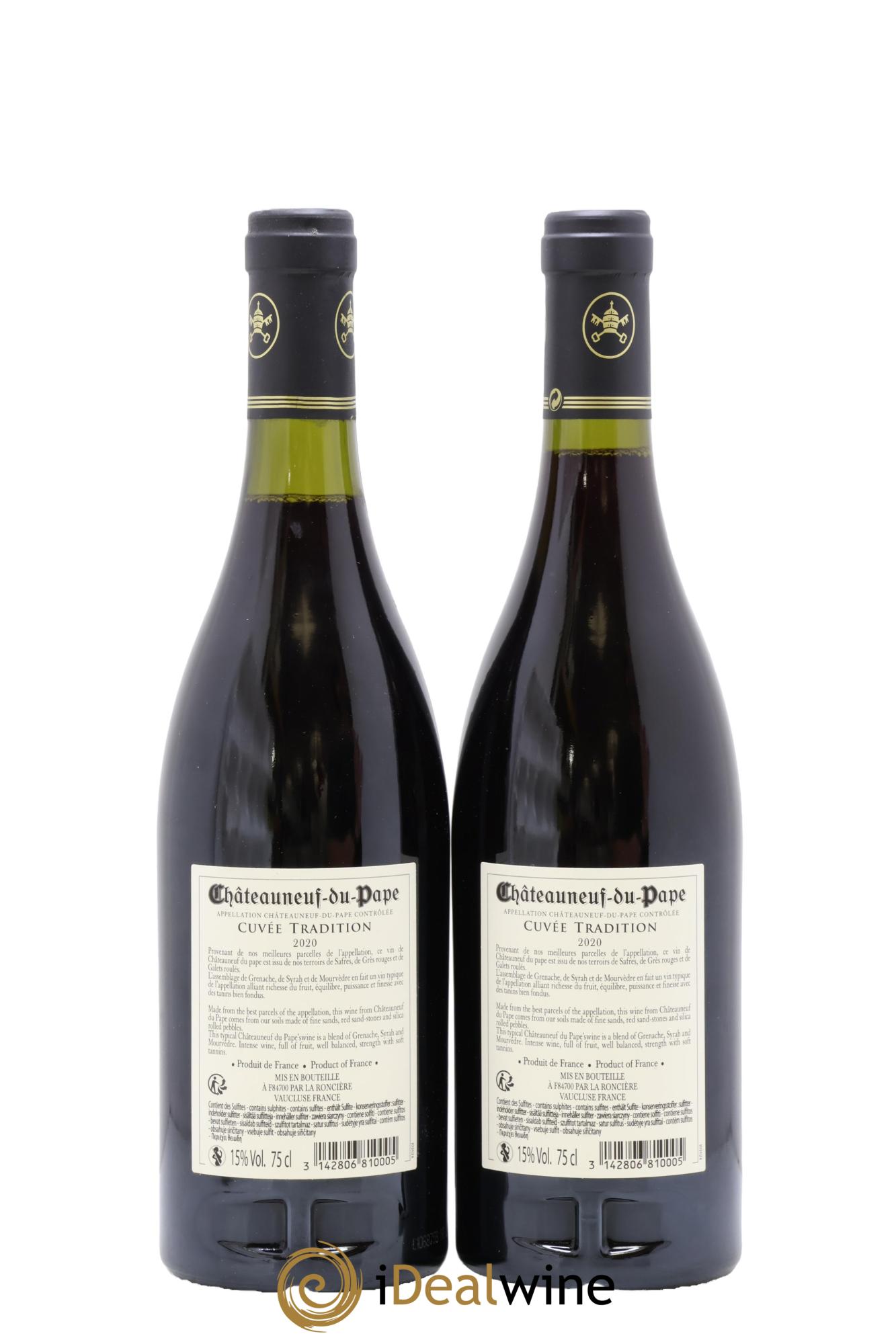 Châteauneuf-du-Pape Cuvée Tradition Domaine De La Roncière 2020 - Lot de 2 bouteilles - 1