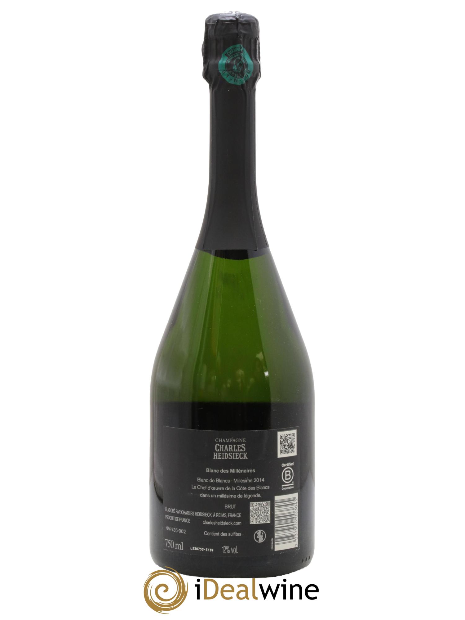 Blanc de Blancs Blanc des Millénaires Brut Charles Heidsieck 2014 - Lot de 1 bouteille - 1