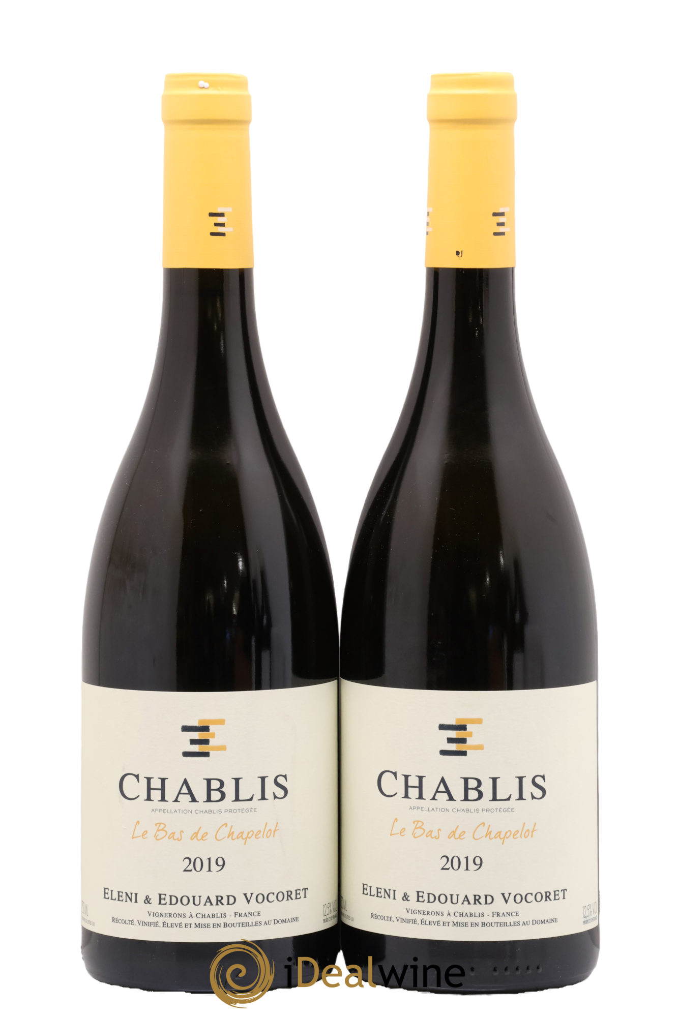 Chablis Le Bas de Chapelot Vocoret & Fils 2019 - Posten von 2 Flaschen - 0