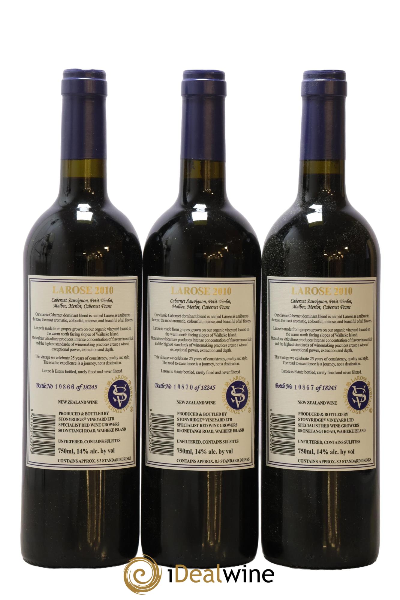 Nouvelle Zélande Larose Waiheke Island Stonyridge 2010 - Lot de 6 bouteilles - 2