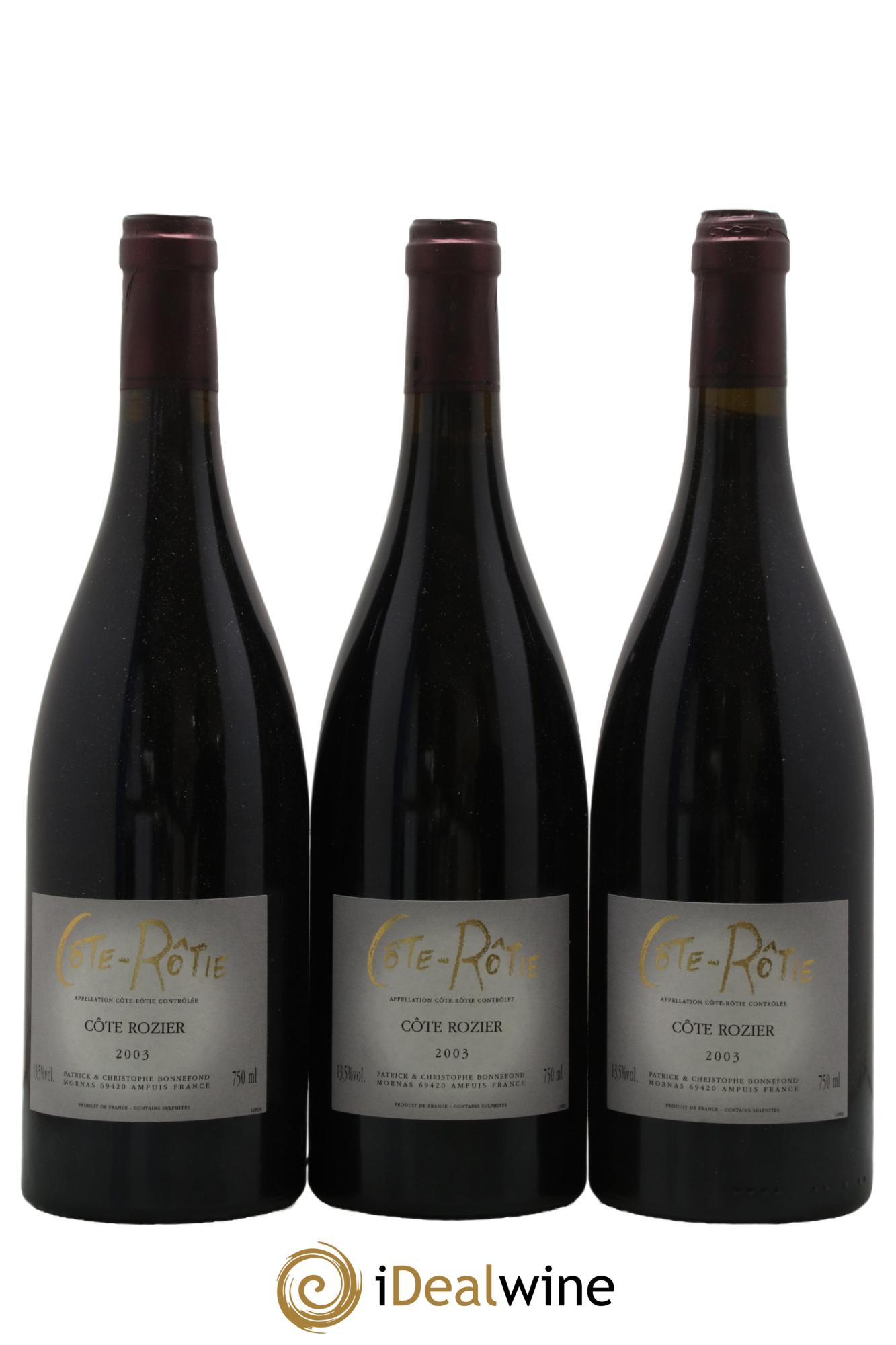 Côte-Rôtie Côte Rozier Domaine Bonnefond 2003 - Lotto di 3 bottiglie - 0