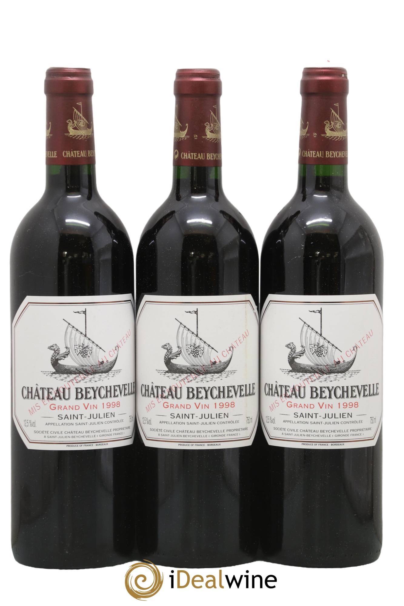 Château Beychevelle 4ème Grand Cru Classé 1998 - Lot of 3 bottles - 0