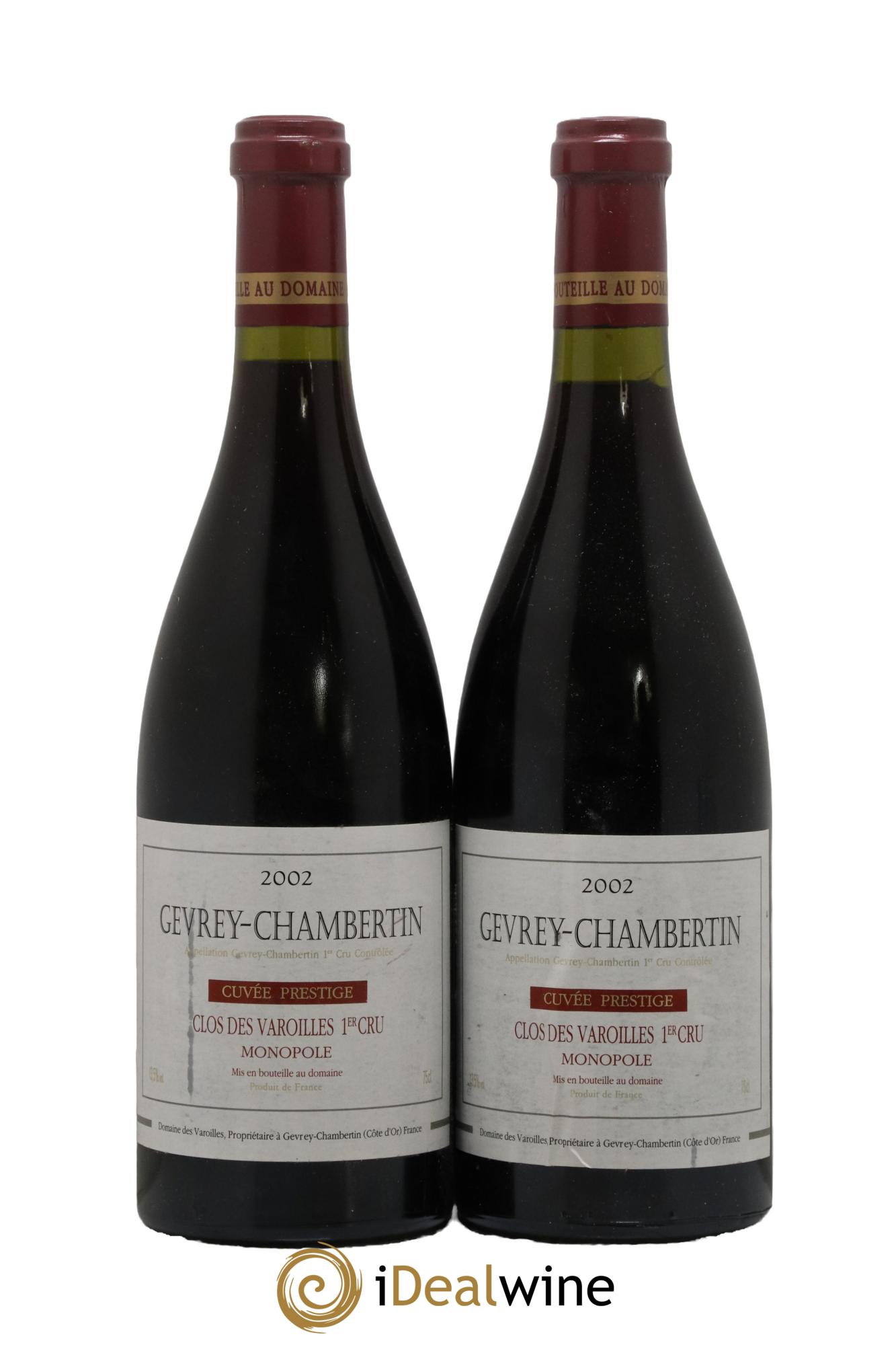 Gevrey-Chambertin 1er Cru Clos des Varoilles Monopole Varoilles (Domaine des) 2002 - Lot of 2 bottles - 0