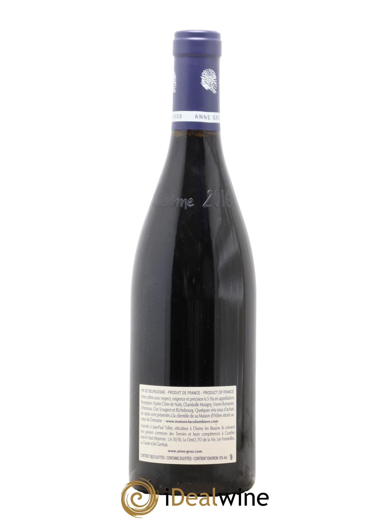 Clos de Vougeot Grand Cru Le Grand Maupertui Anne Gros 2016 - Lot de 1 bouteille - 1