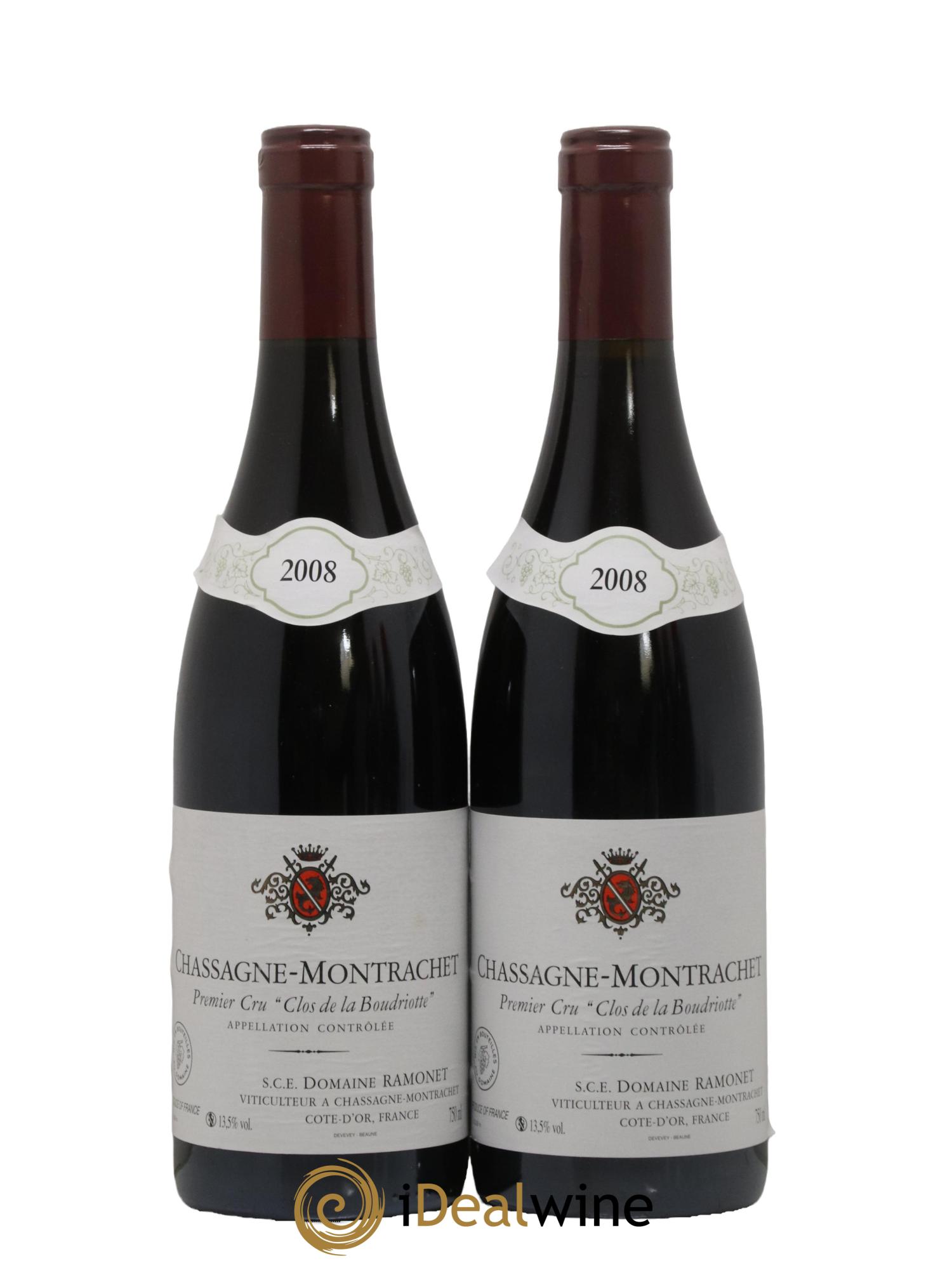 Chassagne-Montrachet 1er Cru Clos de la Boudriotte Ramonet (Domaine) 2008 - Lot de 2 bouteilles - 0