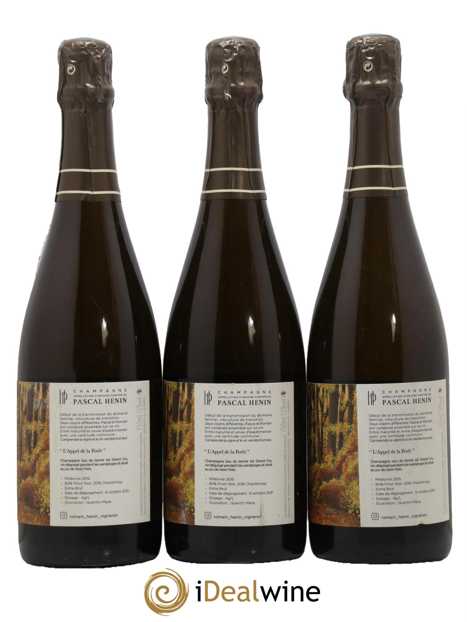 L'Appel de la Fôret Romain Henin 2015 - Lot of 3 bottles - 1
