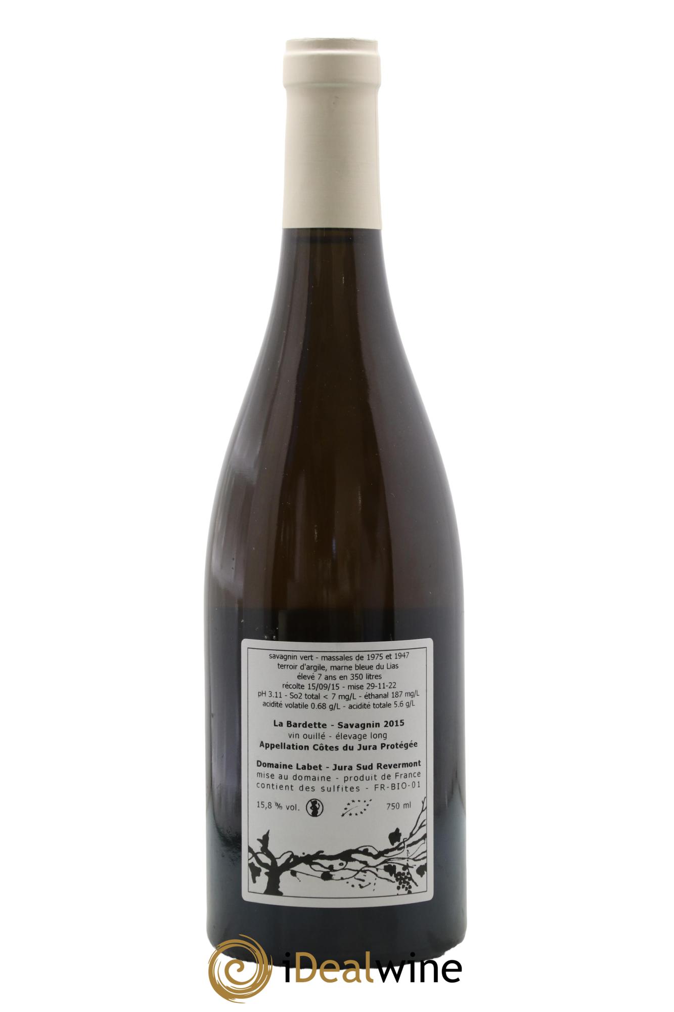 Côtes du Jura La Bardette Savagnin Elevage Long  Romain - Julien - Charline Labet 2019 - Lot of 1 bottle - 1