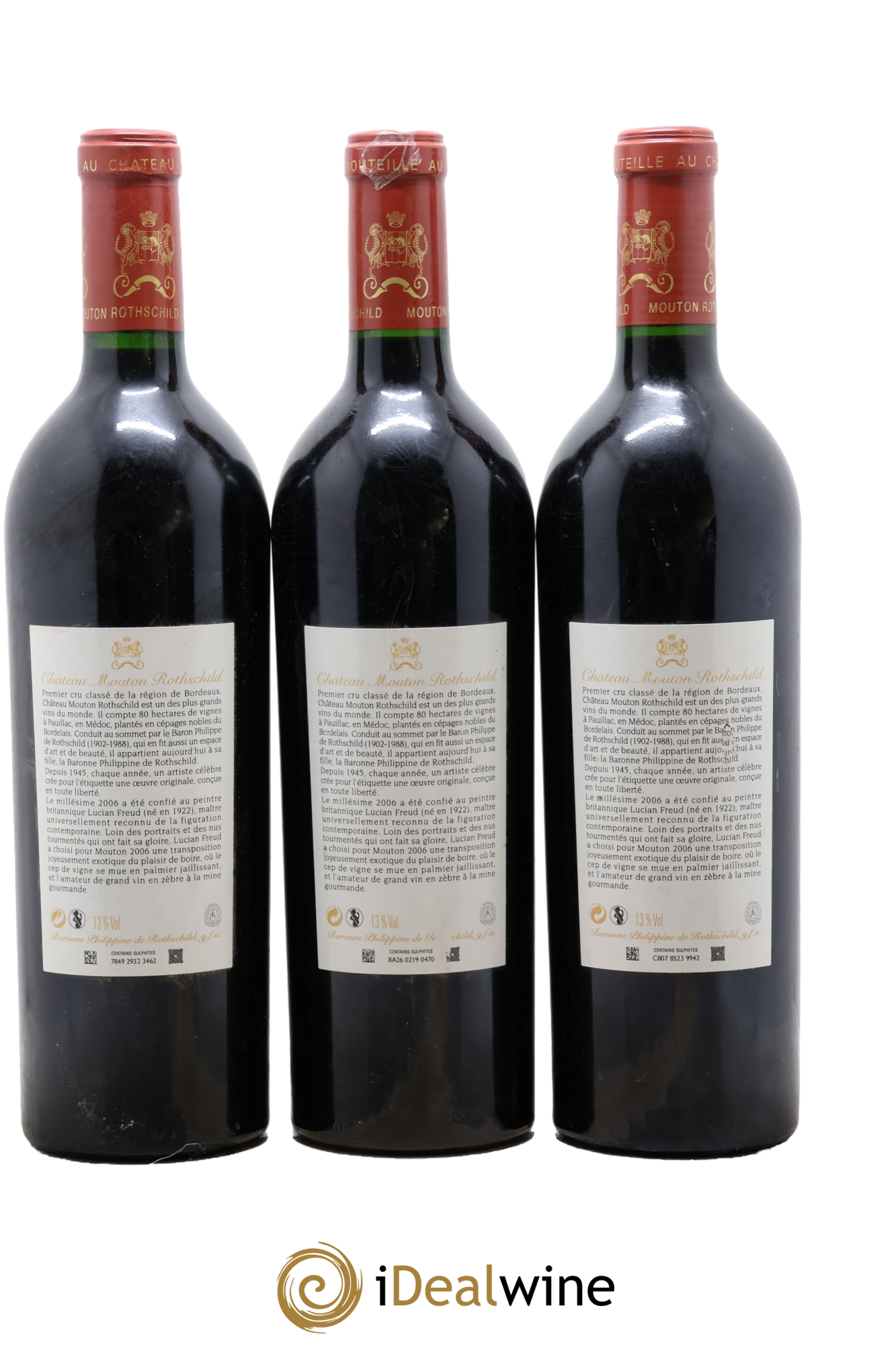 Château Mouton Rothschild 1er Grand Cru Classé 2006 - Lot de 3 bouteilles - 1