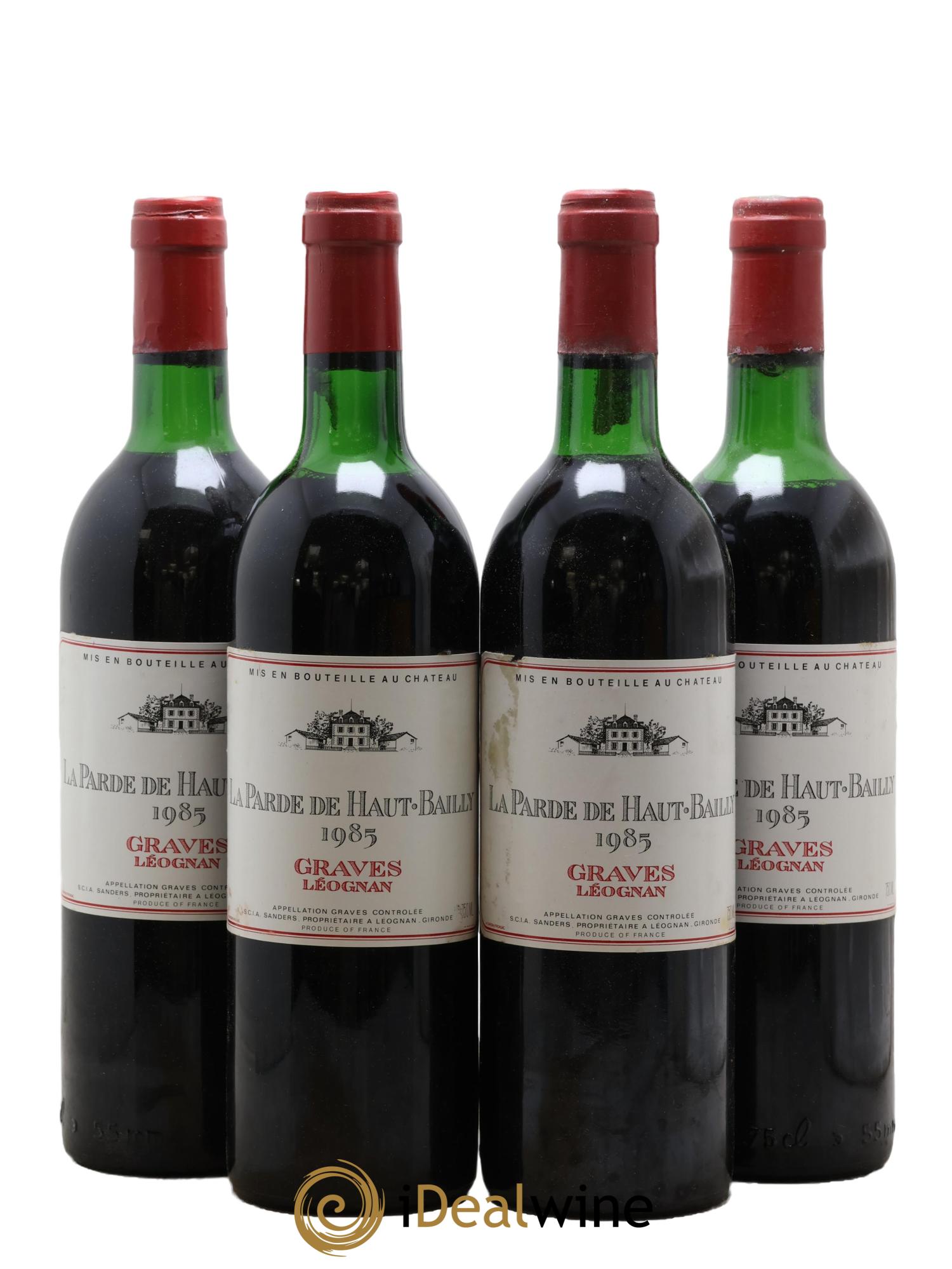 Haut Bailly II (Anciennement La Parde de Haut-Bailly) Second Vin  1985 - Lot of 4 bottles - 0