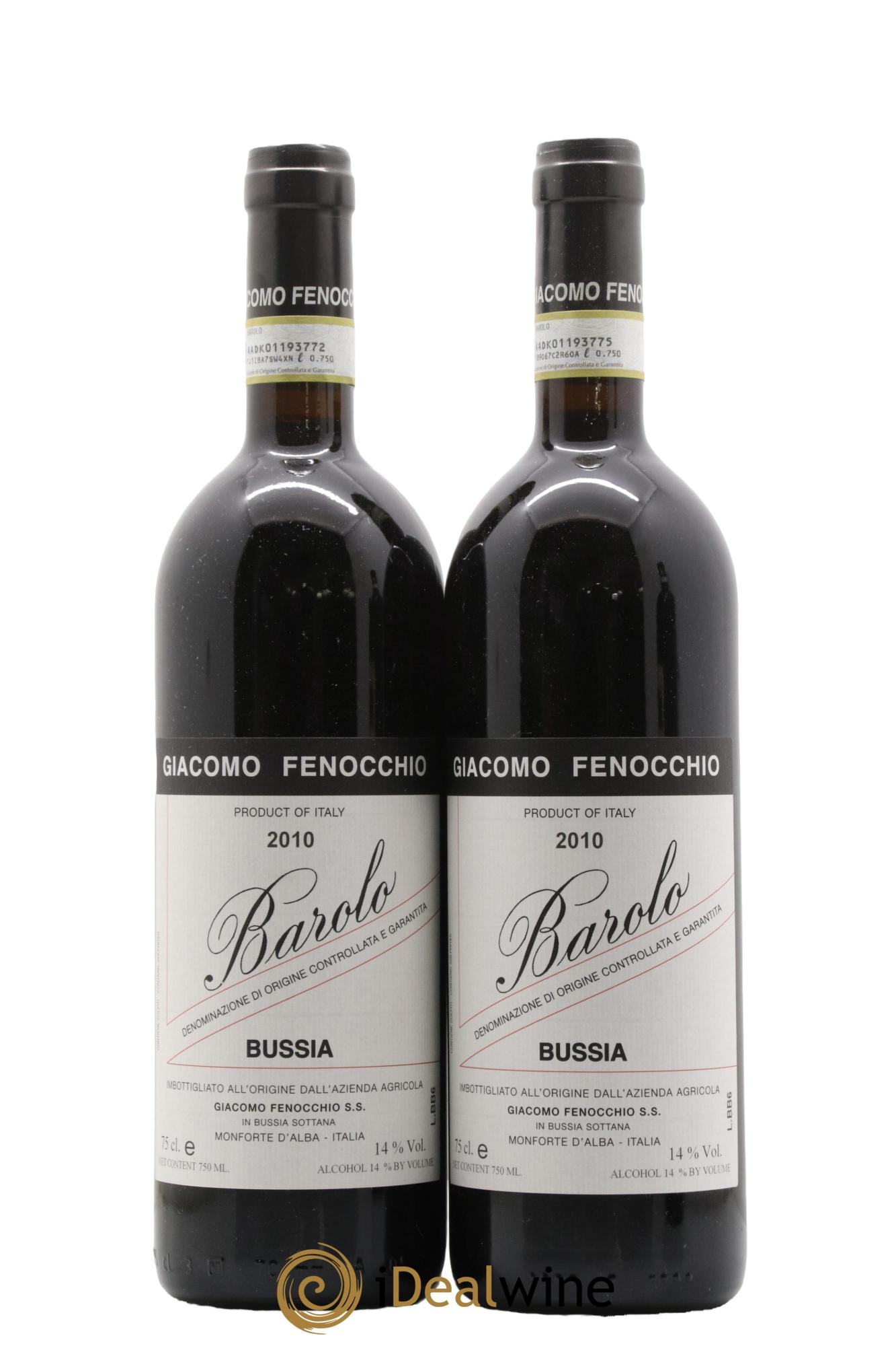 Barolo Bussia Giacomo Fenocchio 2010 - Lot de 2 bouteilles - 0