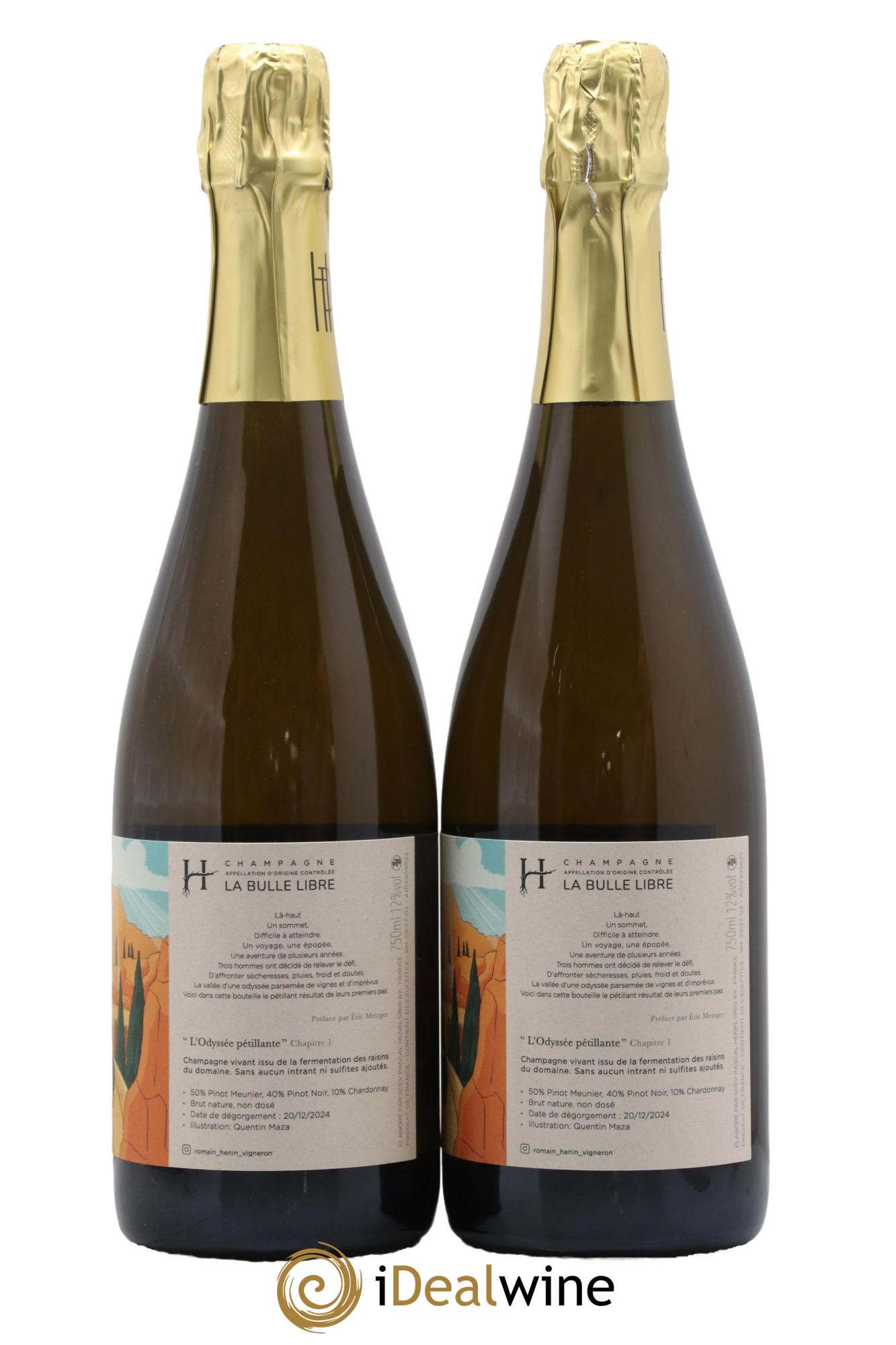 L'Odyssée Pétillante Chapitre 1 Romain Henin - Lot of 2 bottles - 1