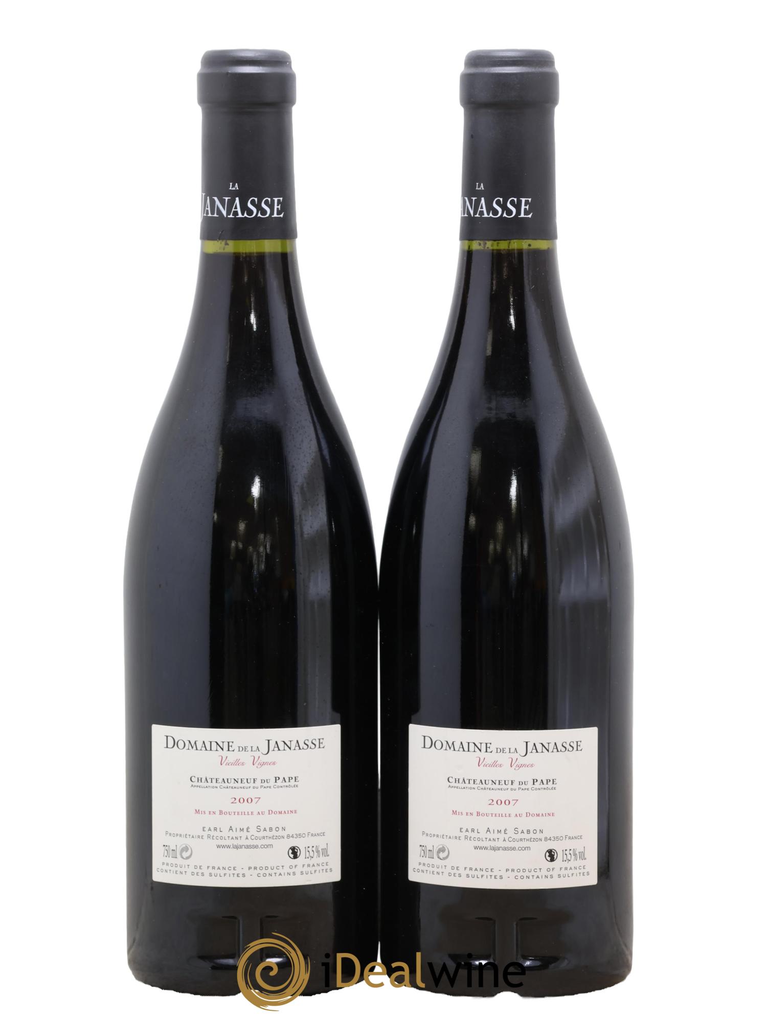 Châteauneuf-du-Pape Cuvée Vieilles Vignes La Janasse (Domaine de) 2007 - Lot de 2 bouteilles - 1