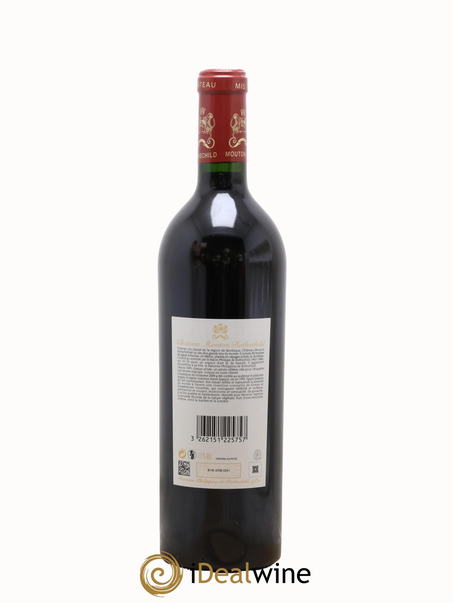 Château Mouton Rothschild 1er Grand Cru Classé 2009 - Lot de 1 bouteille - 1