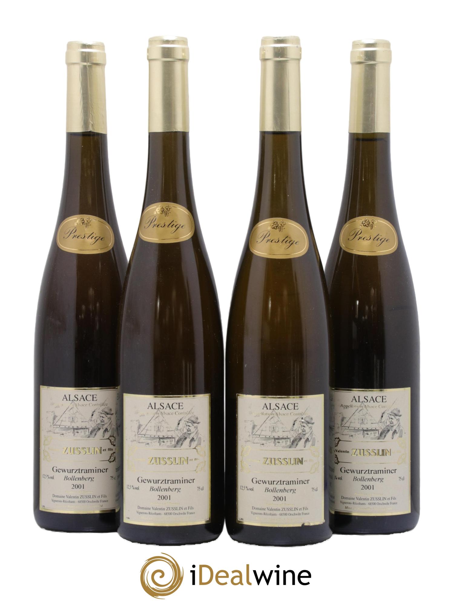 Alsace Gewurztraminer Bollenberg Prestige Valentin Zusslin (Domaine) 2001 - Posten von 4 Flaschen - 0