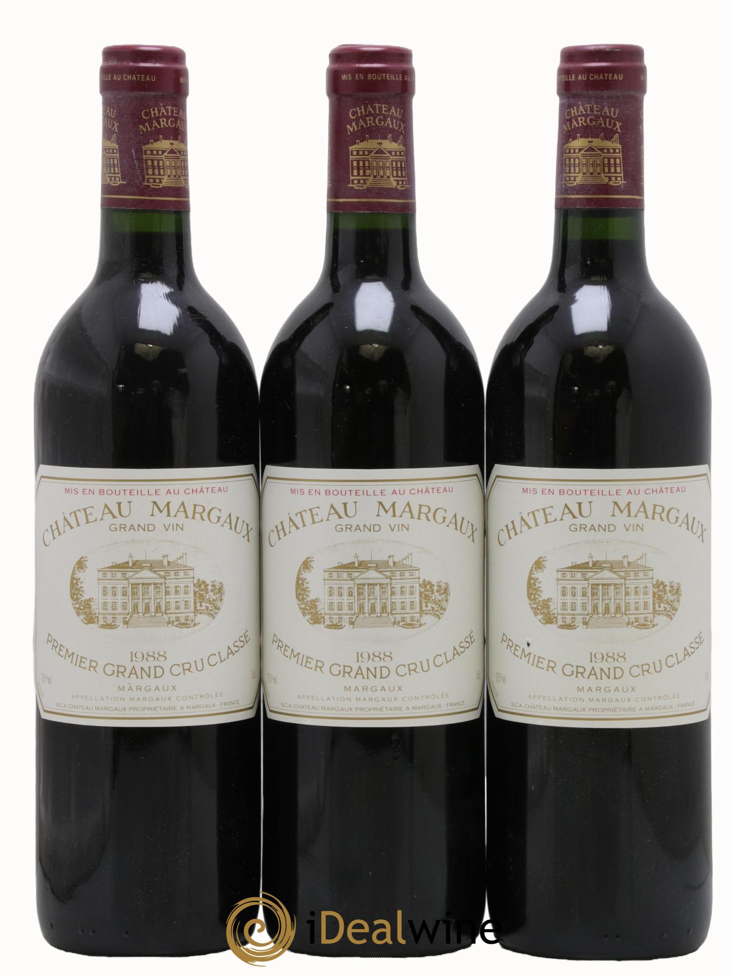 Château Margaux 1er Grand Cru Classé 1988 - Lot of 3 bottles - 0