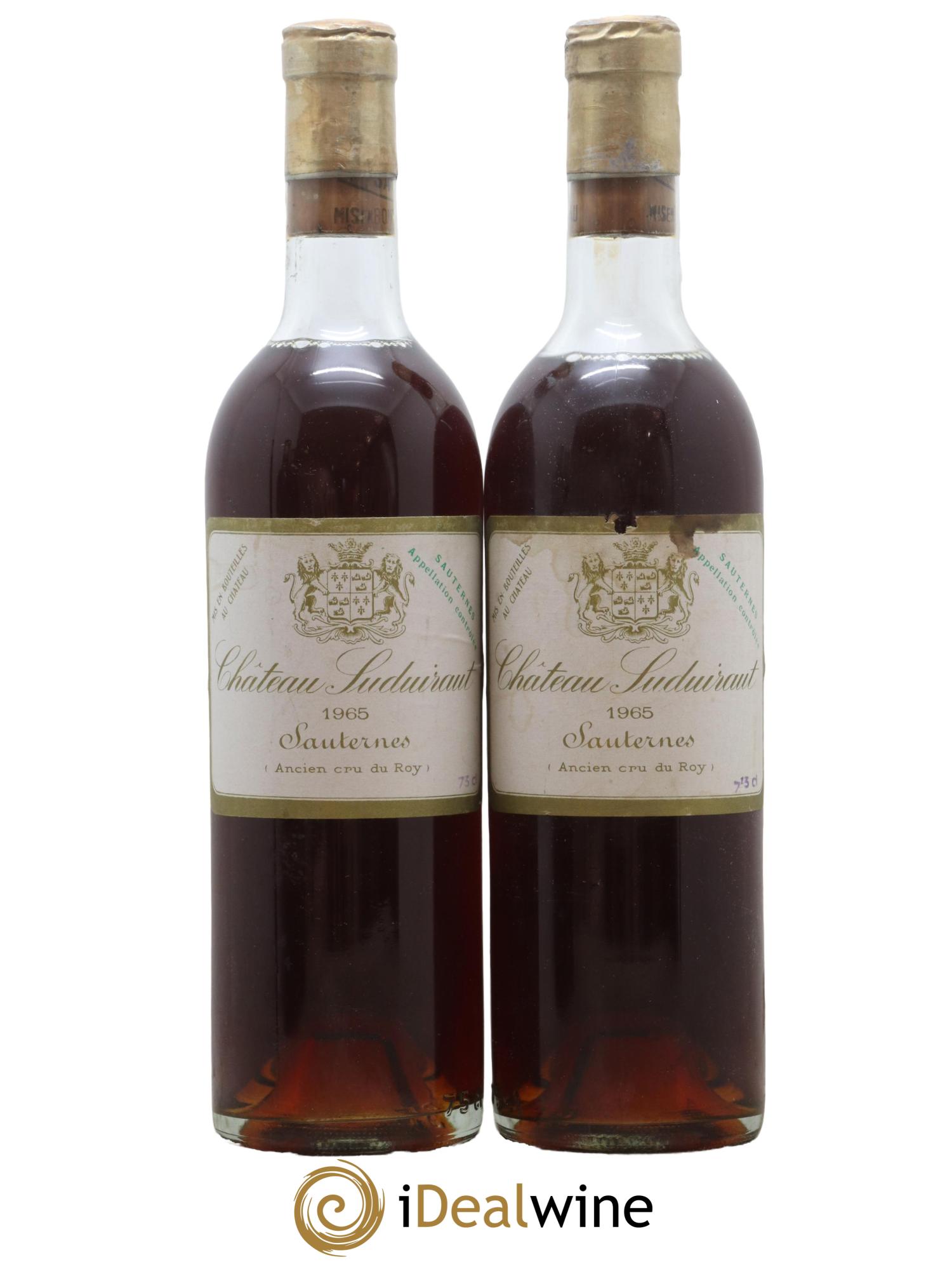 Château Suduiraut 1er Grand Cru Classé 1965 - Lotto di 2 bottiglie - 0